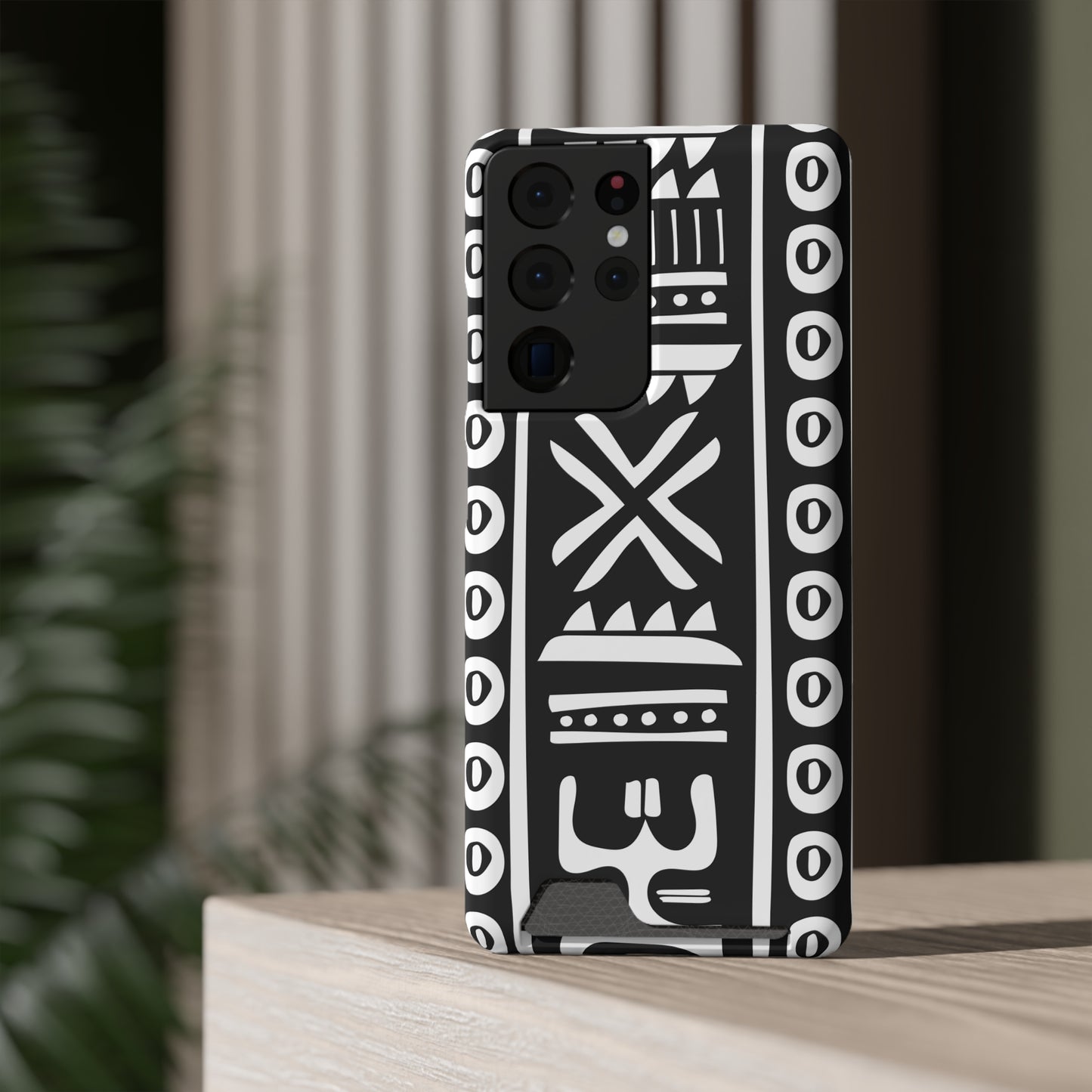 Ethnic Phone Case with Card Holder - Unique Phone Cases - African Print Phone Case