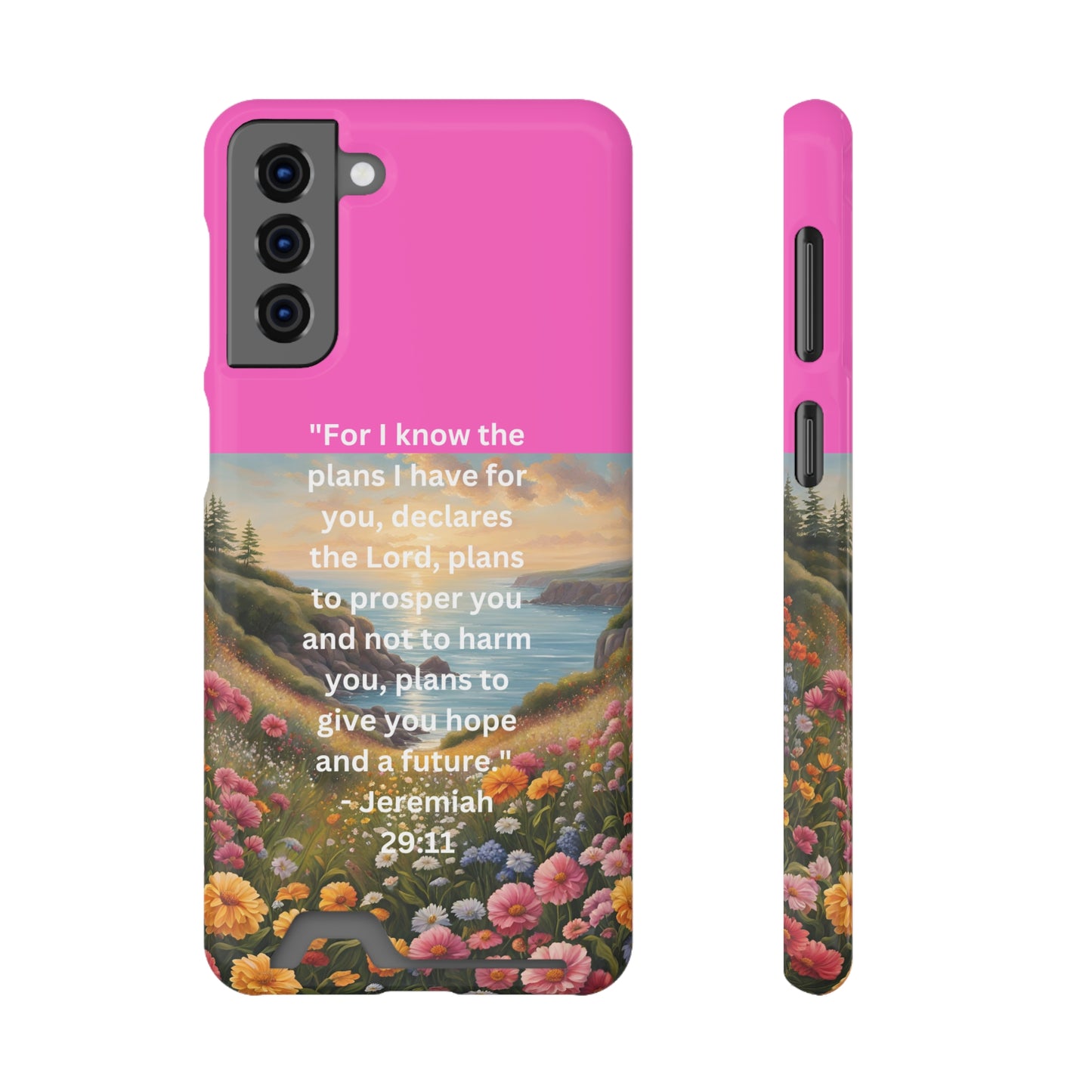 Bible Scripture Phone Case with Card Holder - Unique Phone Cases - Inspirational - Encouragement