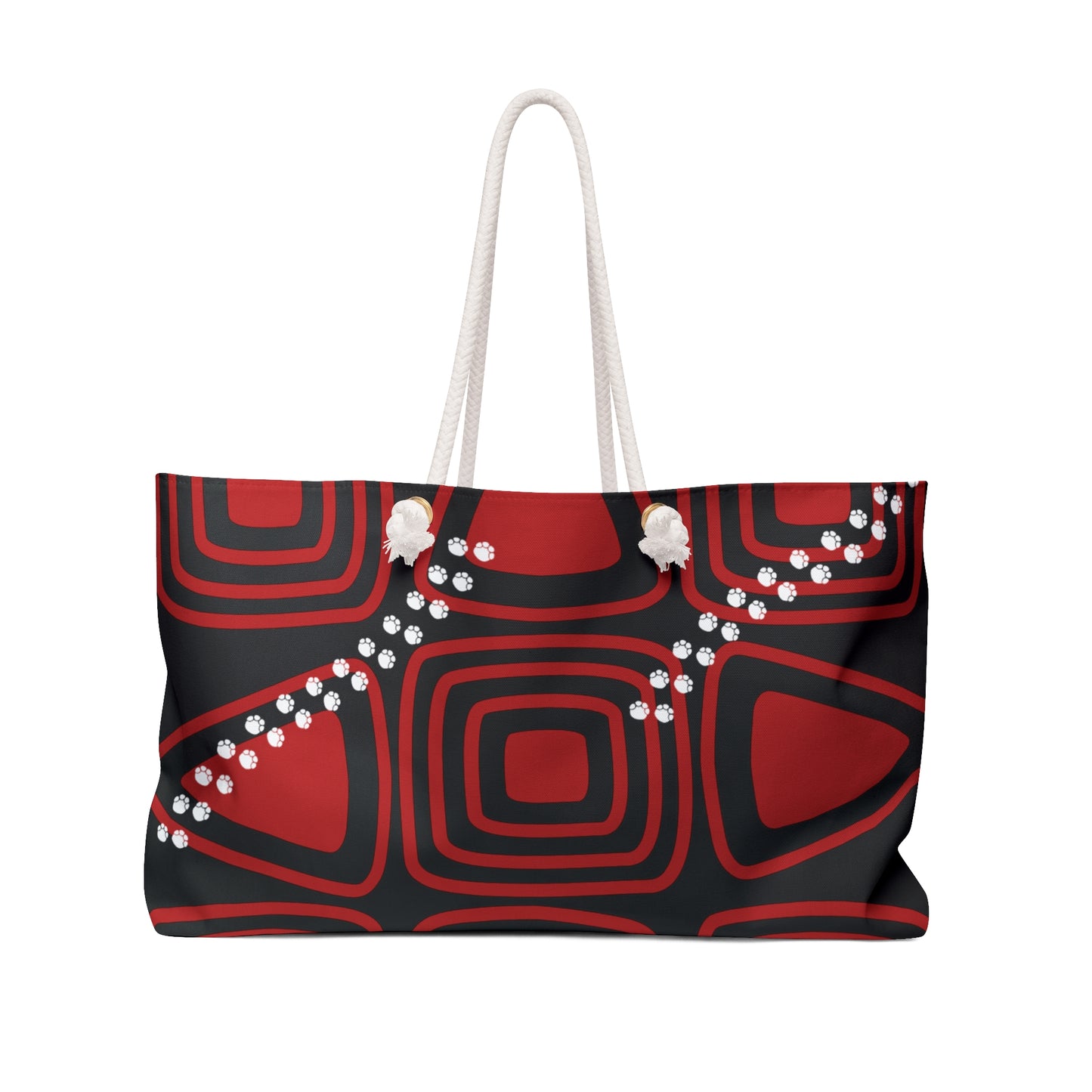 Beautiful Red and Black Weekender Bag - Overnight Bags - Oversized Bags - Beach Bags