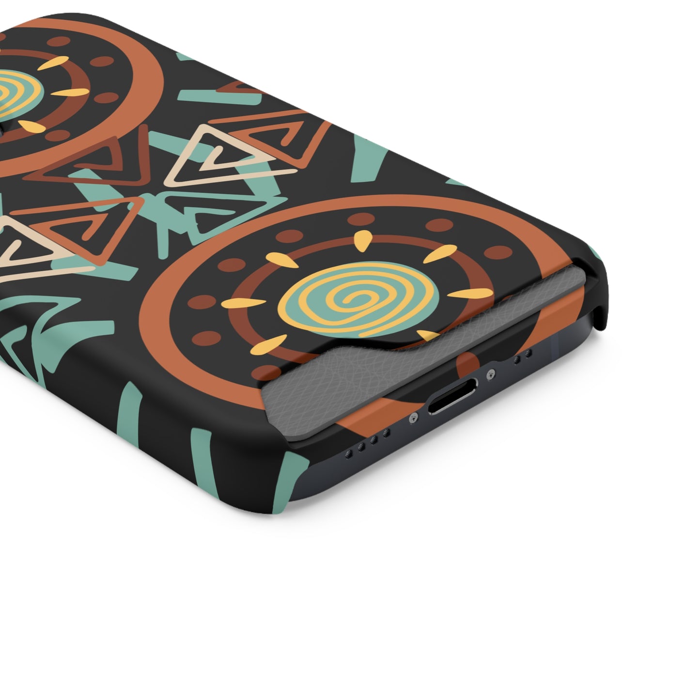 Ethnic Phone Case with Card Holder - Unique Phone Cases - Ethnic Print Phone Case