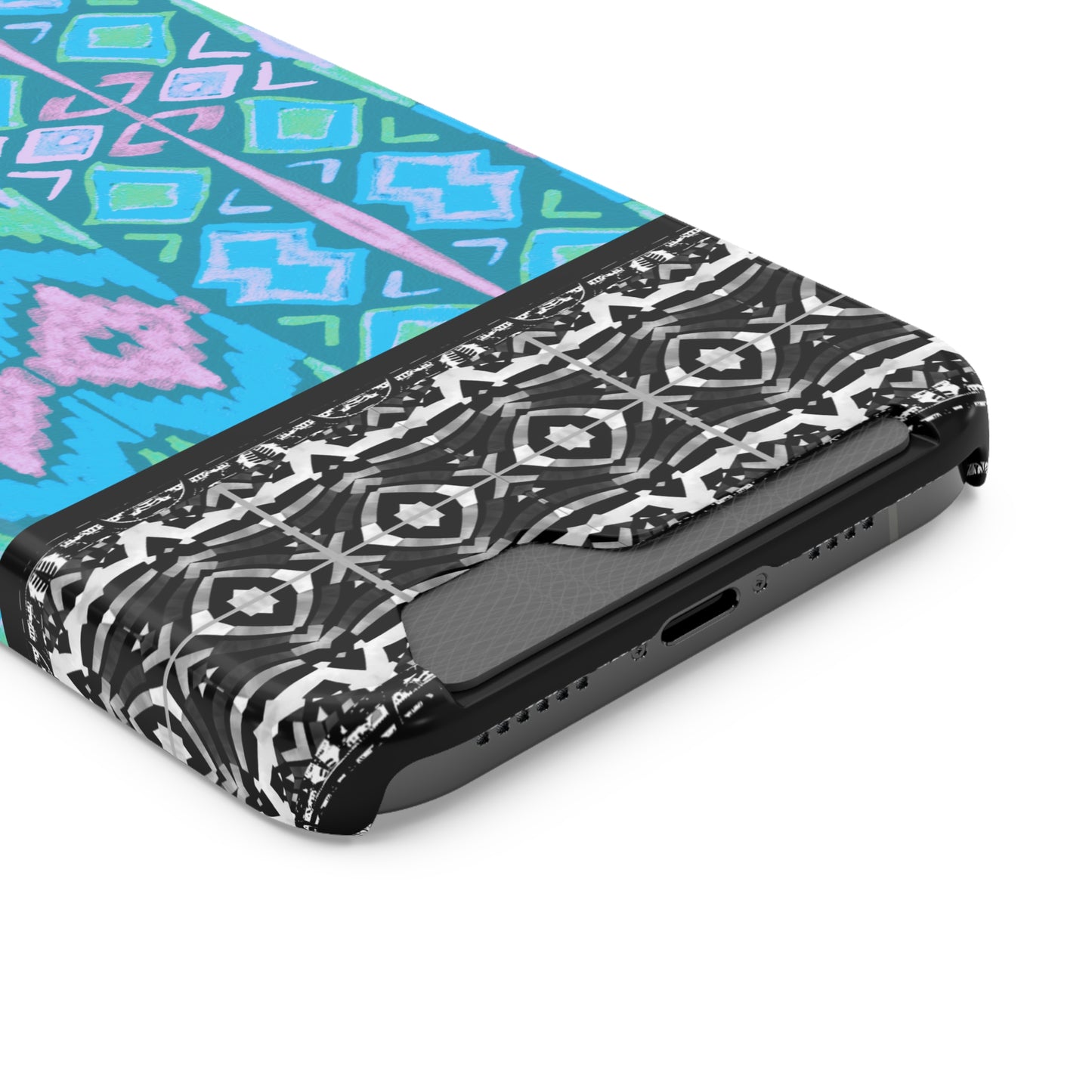 Ethnic Phone Case with Card Holder - Unique Phone Cases - African Print Phone Case