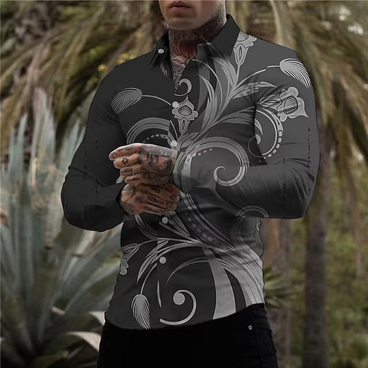 Men's Fashion Printed Plus Size Shirt Printed Shirt