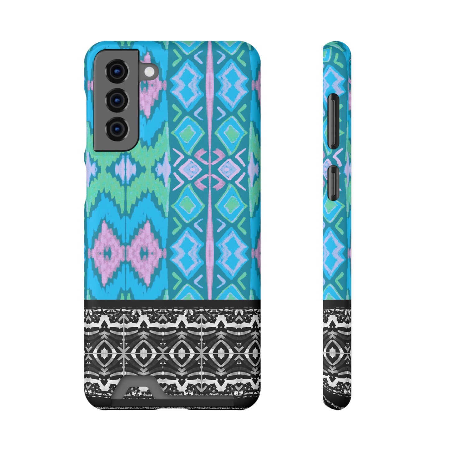 Ethnic Phone Case with Card Holder - Unique Phone Cases - African Print Phone Case