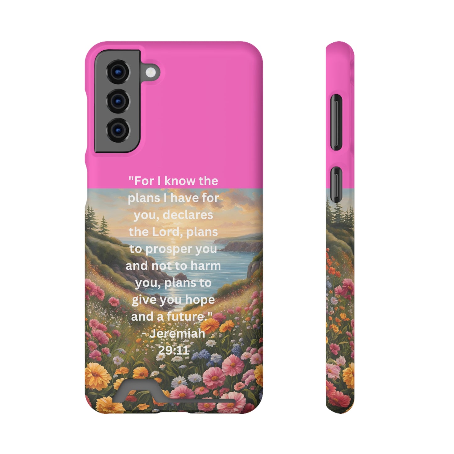 Bible Scripture Phone Case with Card Holder - Unique Phone Cases - Inspirational - Encouragement