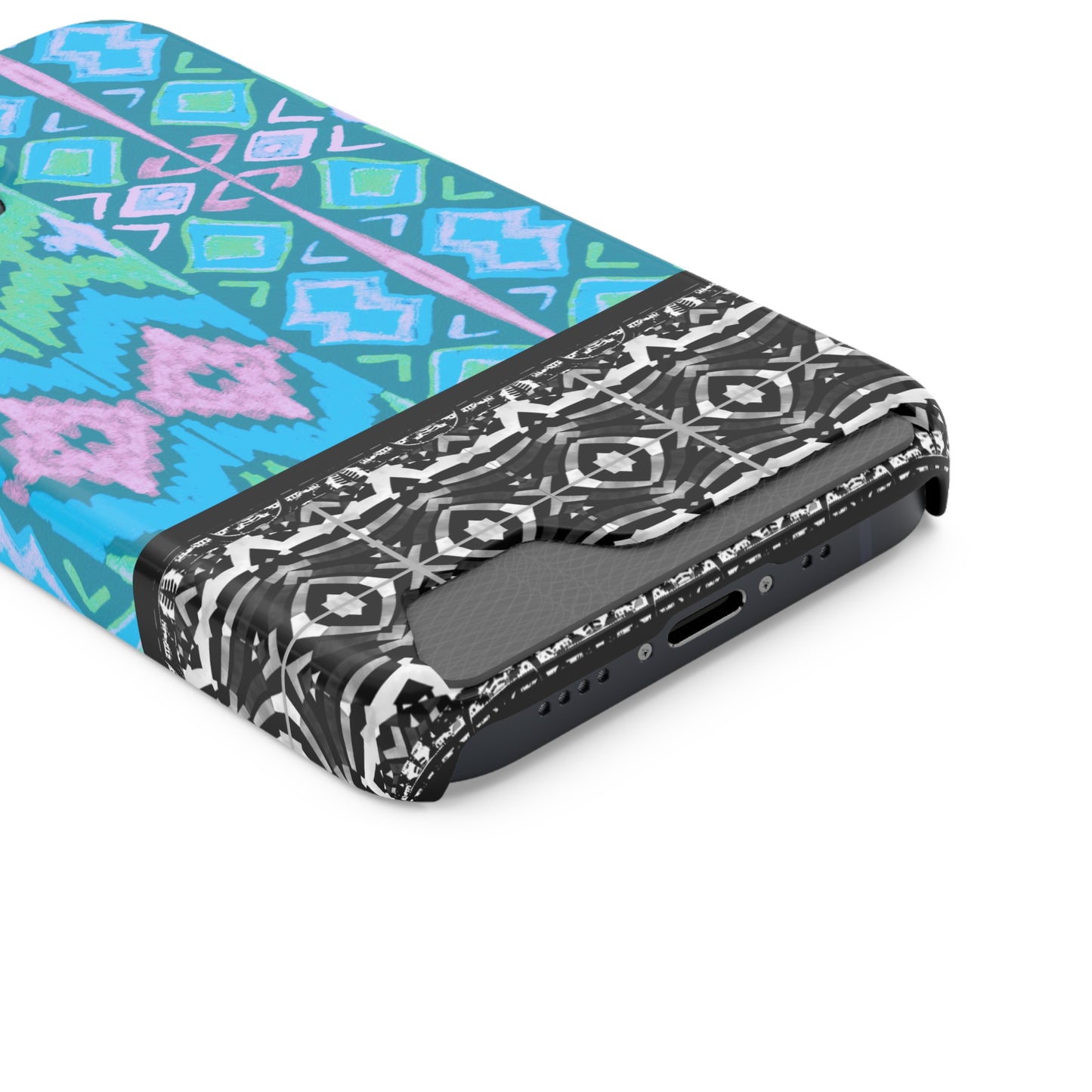 Ethnic Phone Case with Card Holder - Unique Phone Cases - African Print Phone Case