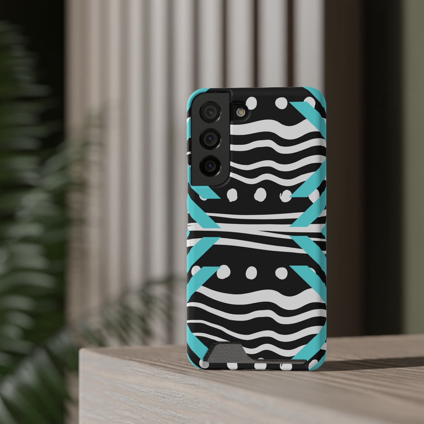 Ethnic Phone Case with Card Holder - Unique Phone Cases - Ethnic Print Phone Case