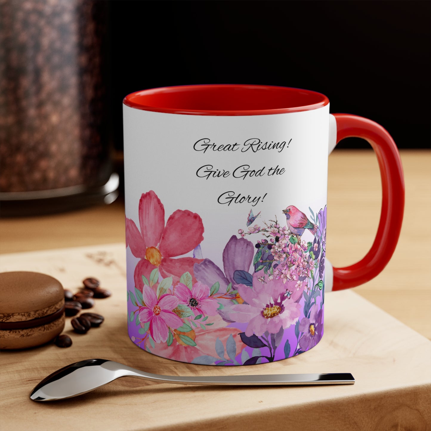 Great Rising- Give God the Glory - Floral Accent Mugs