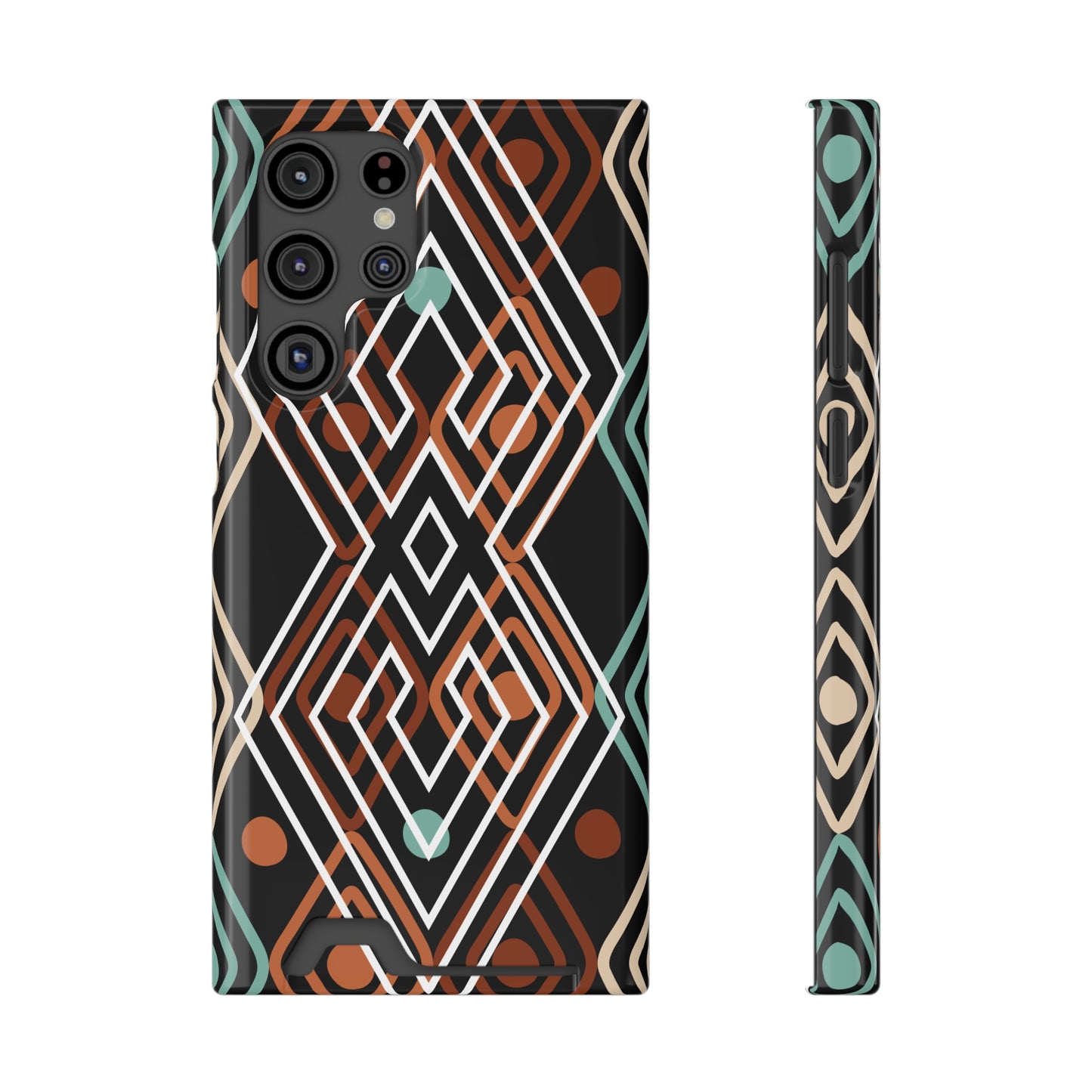 Ethnic Phone Case with Card Holder - Unique Phone Cases - Ethnic Print Phone Case