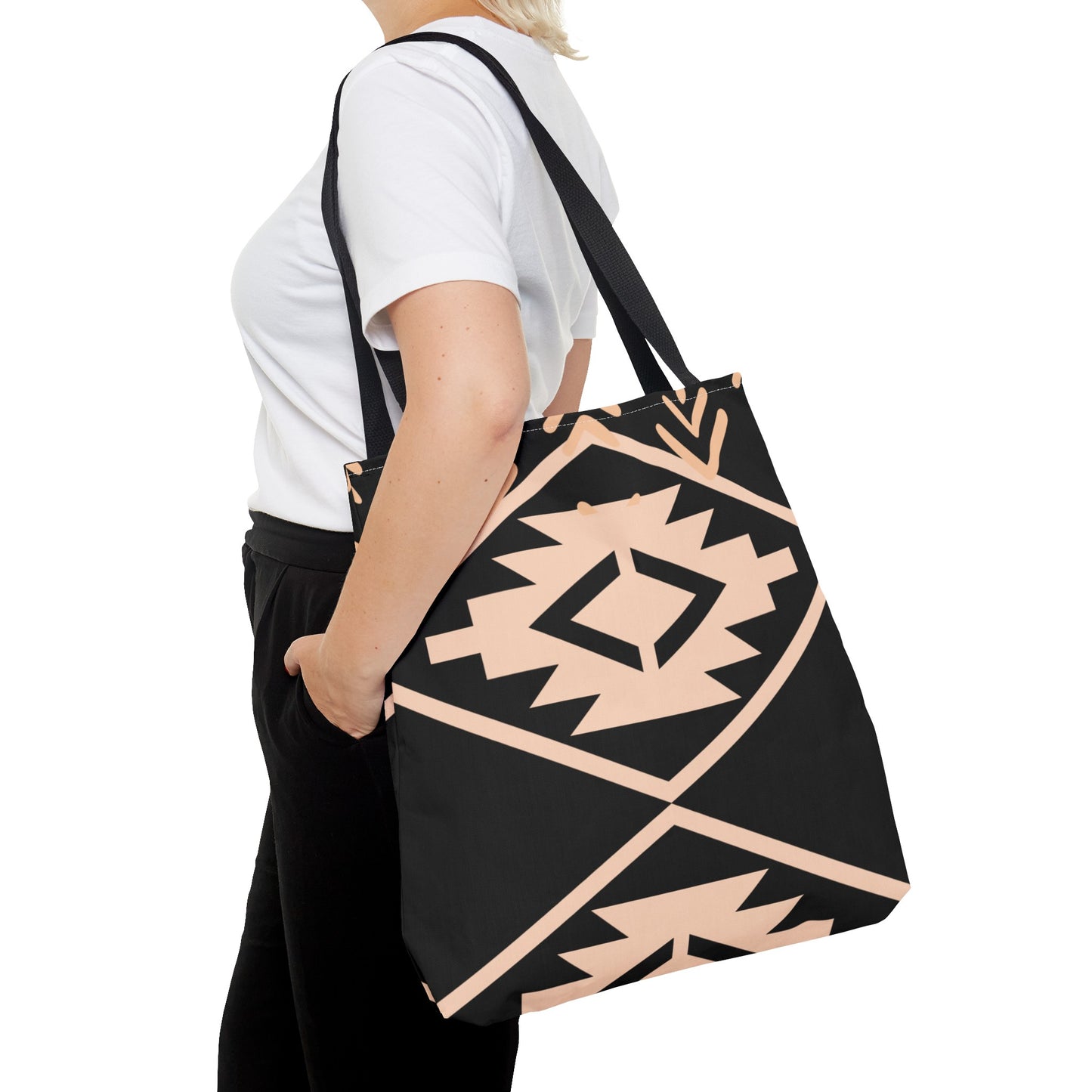 Tote Bag (AOP) - Stylish Tote Bags - Pink & Black