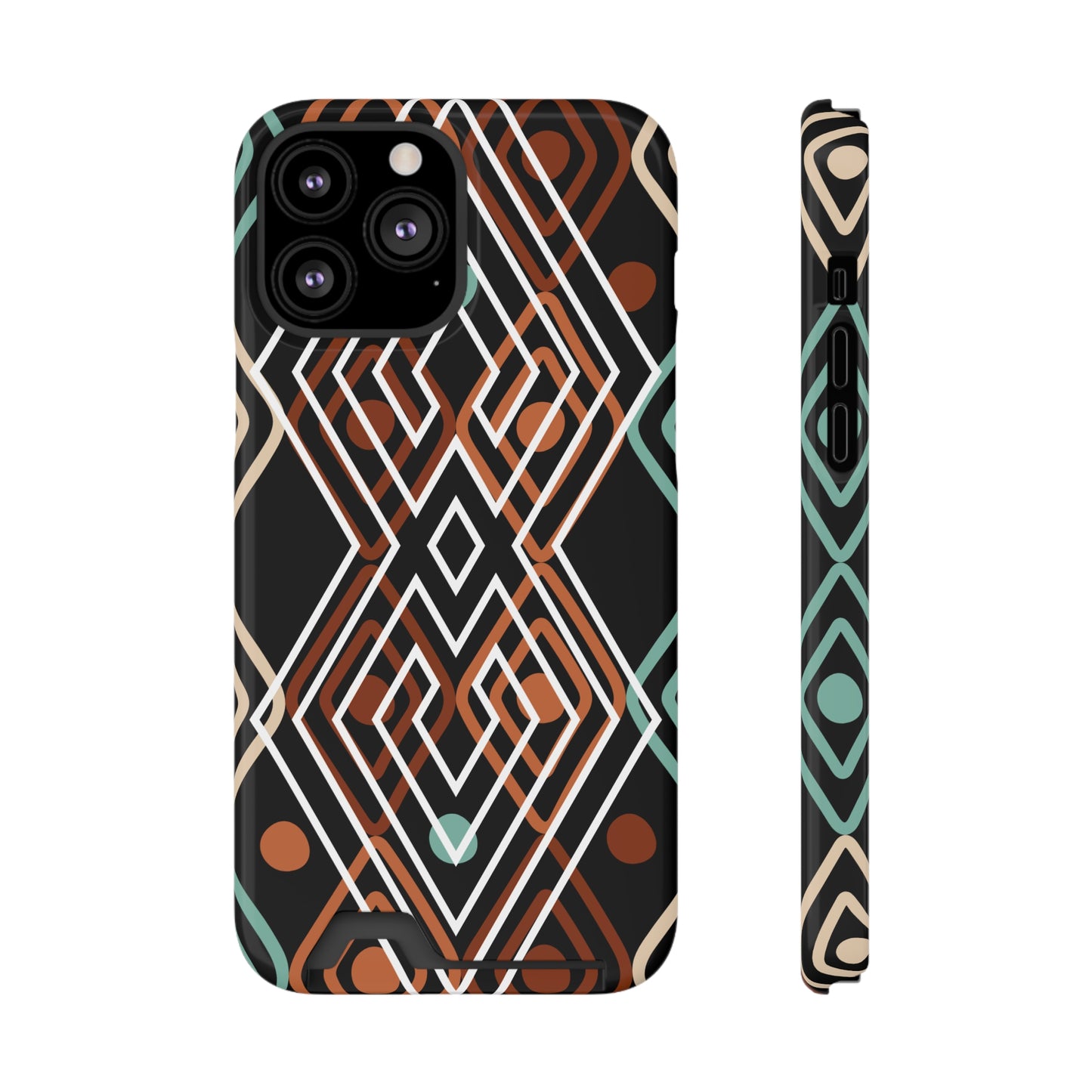 Ethnic Phone Case with Card Holder - Unique Phone Cases - Ethnic Print Phone Case