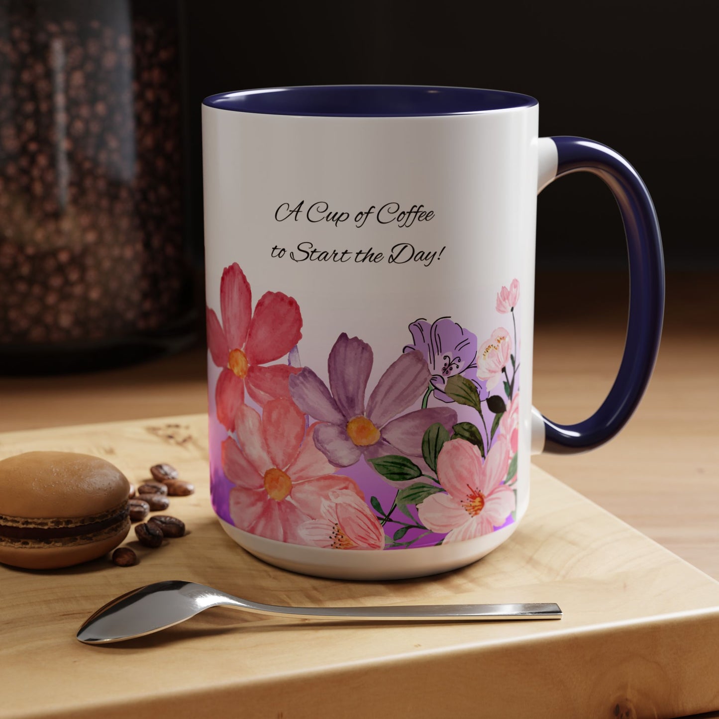 Inspirational Floral - Accent Coffee Mug (11, 15oz)