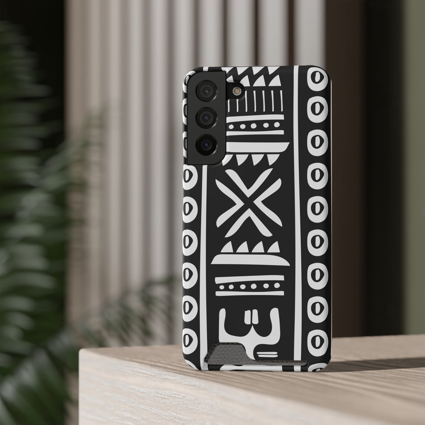 Ethnic Phone Case with Card Holder - Unique Phone Cases - African Print Phone Case