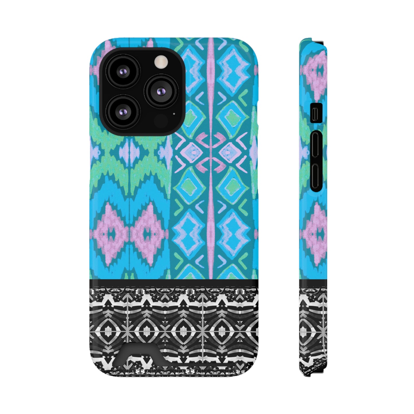 Ethnic Phone Case with Card Holder - Unique Phone Cases - African Print Phone Case