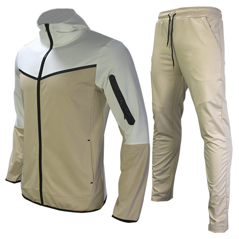 Popular Casual Color Matching Coat Trousers Men's Suit