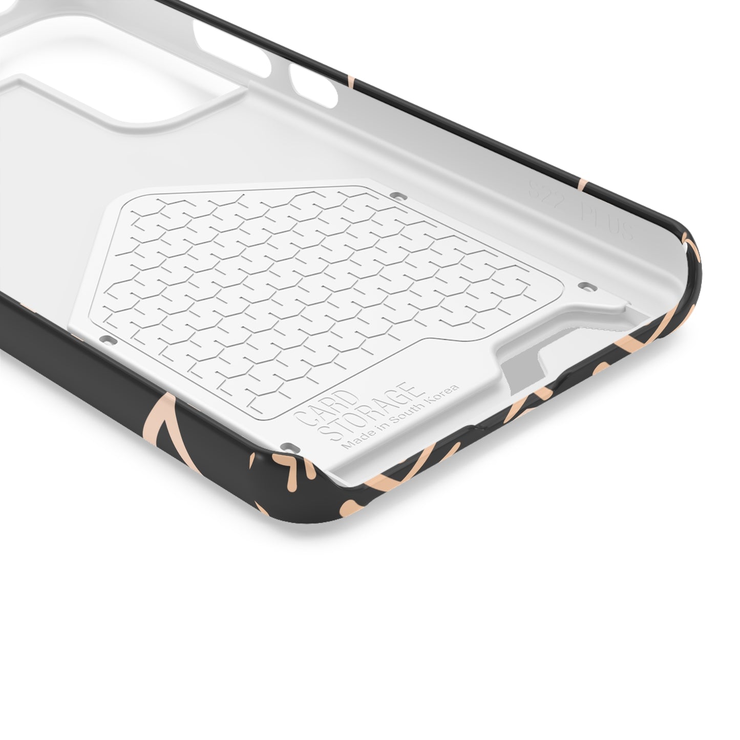 Decorative Phone Case with Card Holder - Unique Phone Cases - Pink and Black