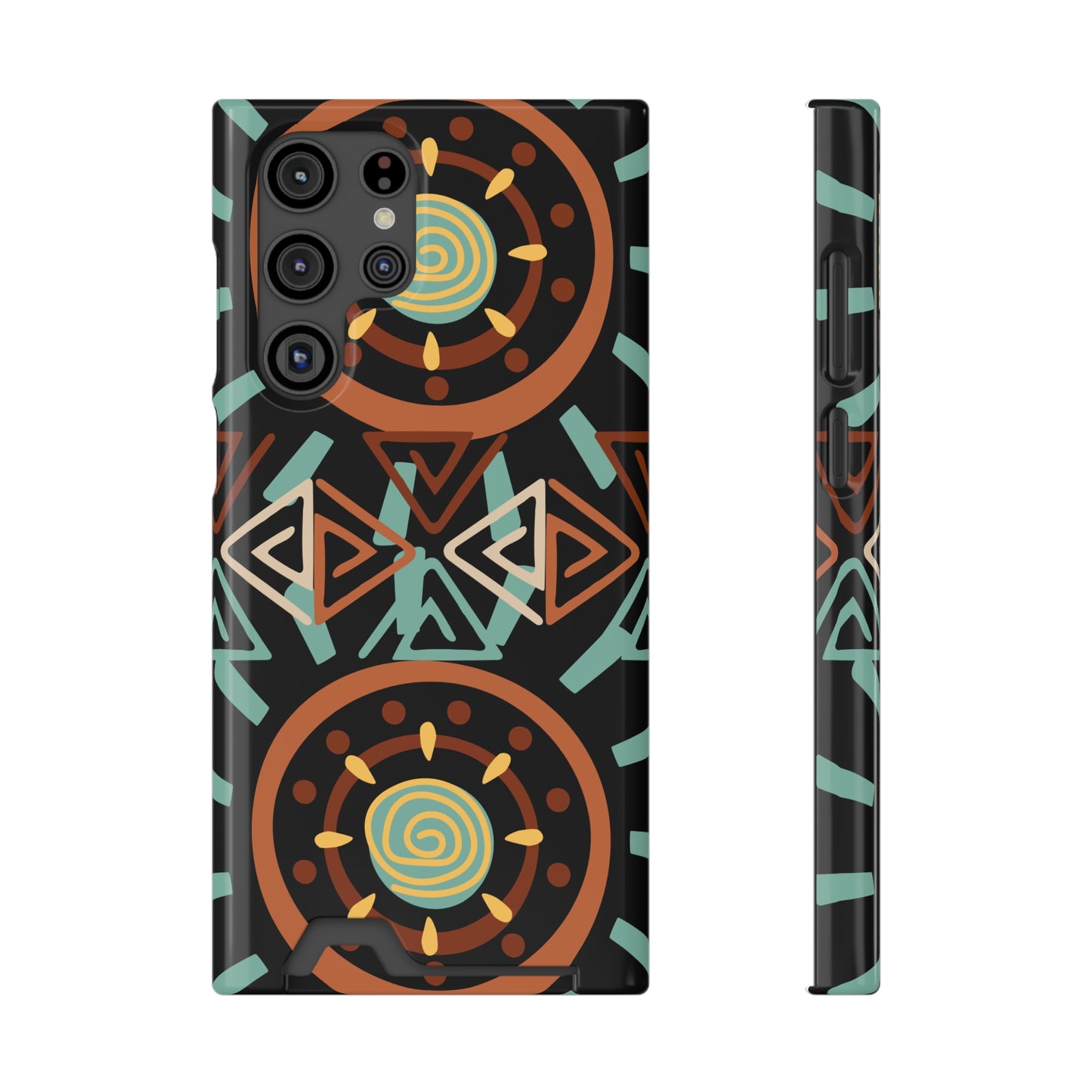 Ethnic Phone Case with Card Holder - Unique Phone Cases - Ethnic Print Phone Case