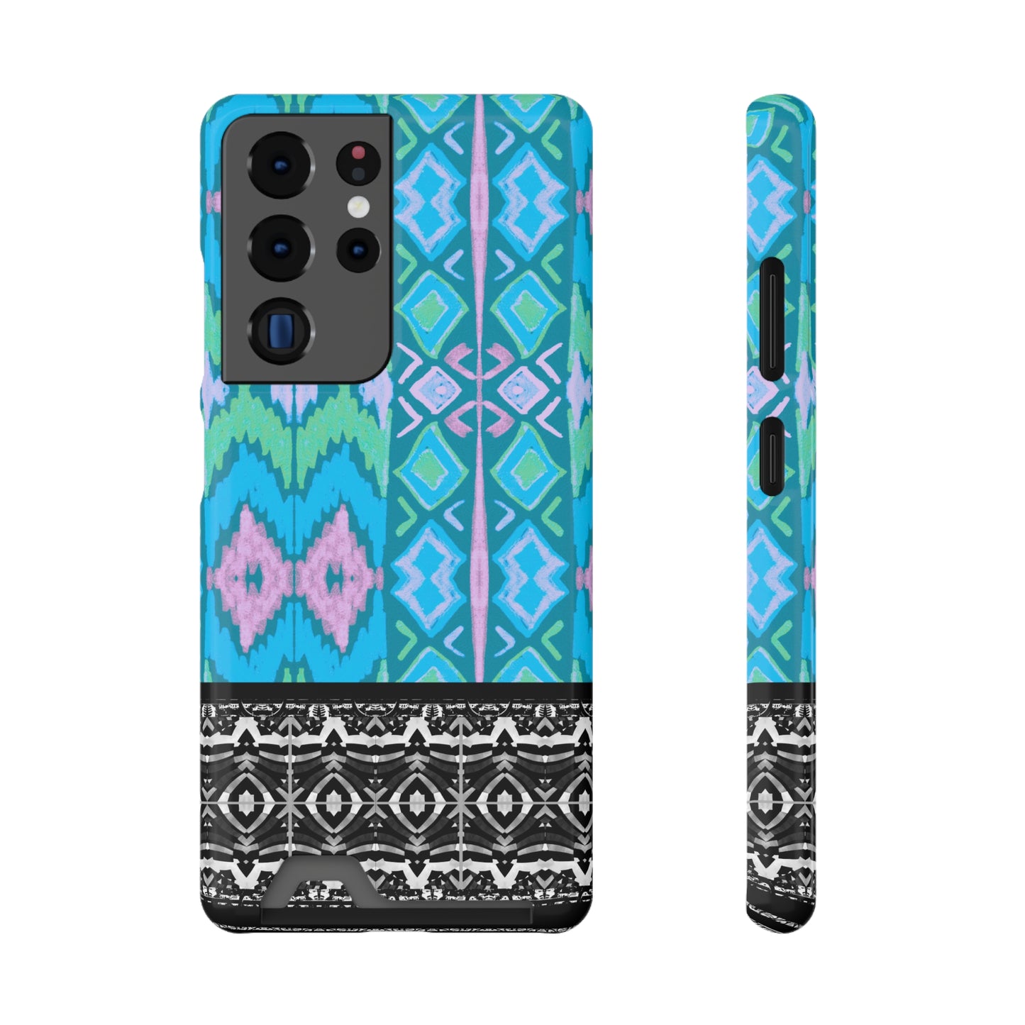 Ethnic Phone Case with Card Holder - Unique Phone Cases - African Print Phone Case