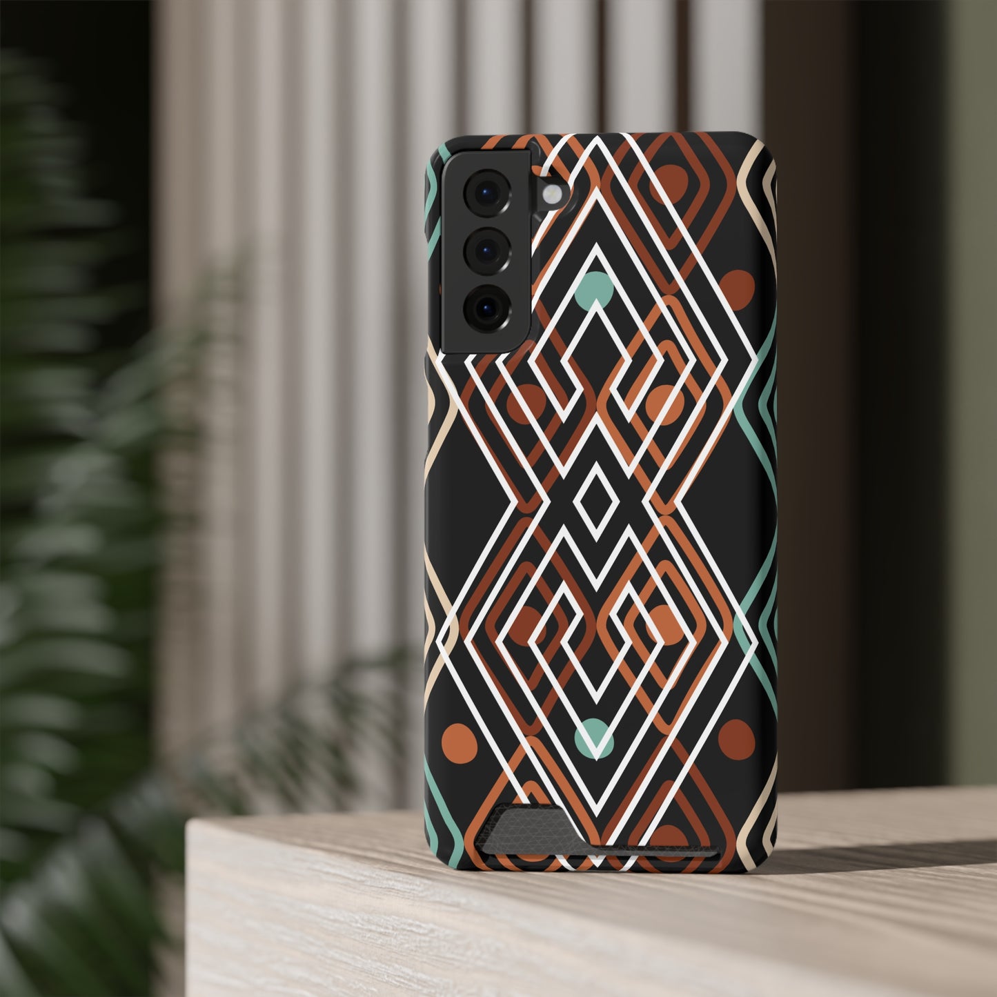 Ethnic Phone Case with Card Holder - Unique Phone Cases - Ethnic Print Phone Case