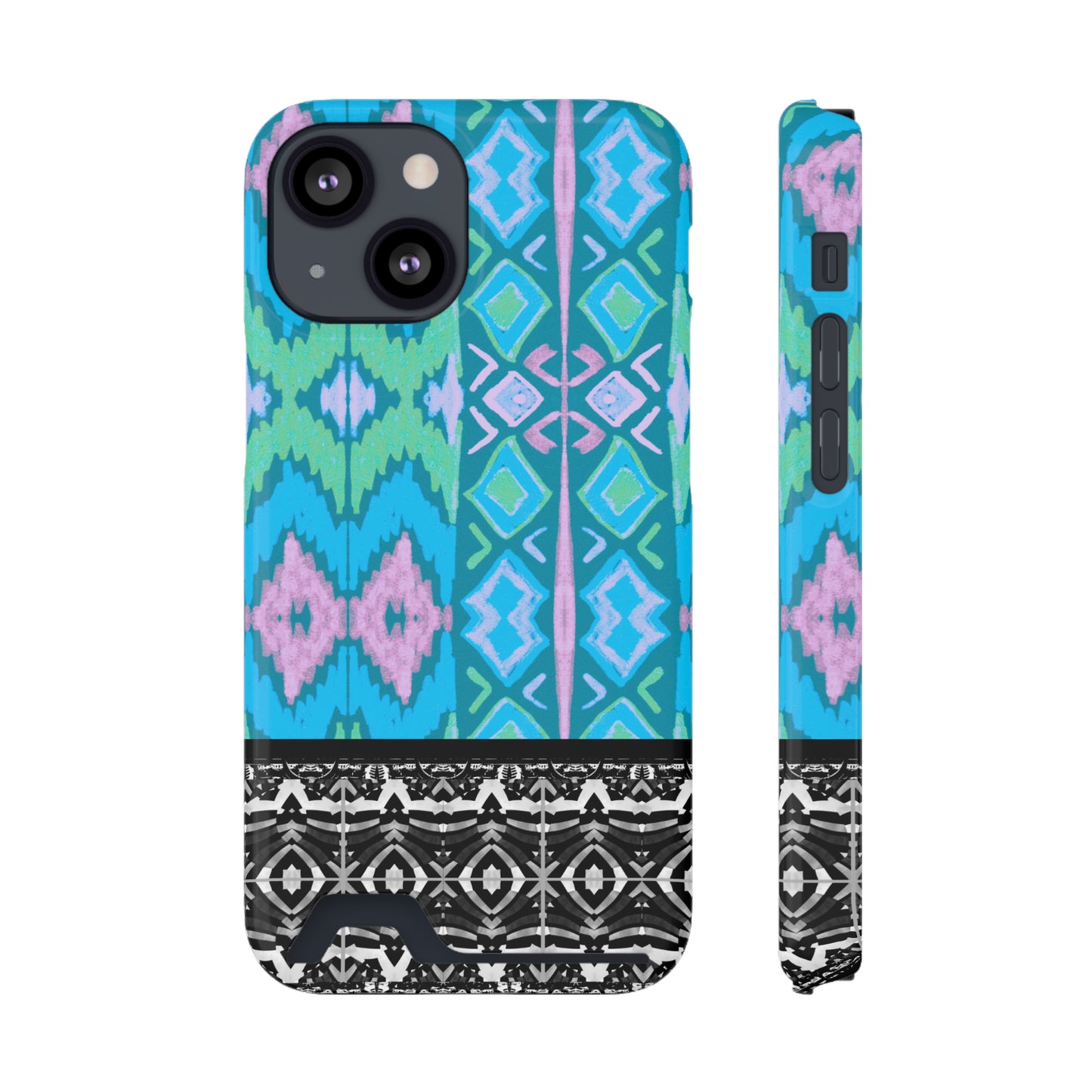 Ethnic Phone Case with Card Holder - Unique Phone Cases - African Print Phone Case