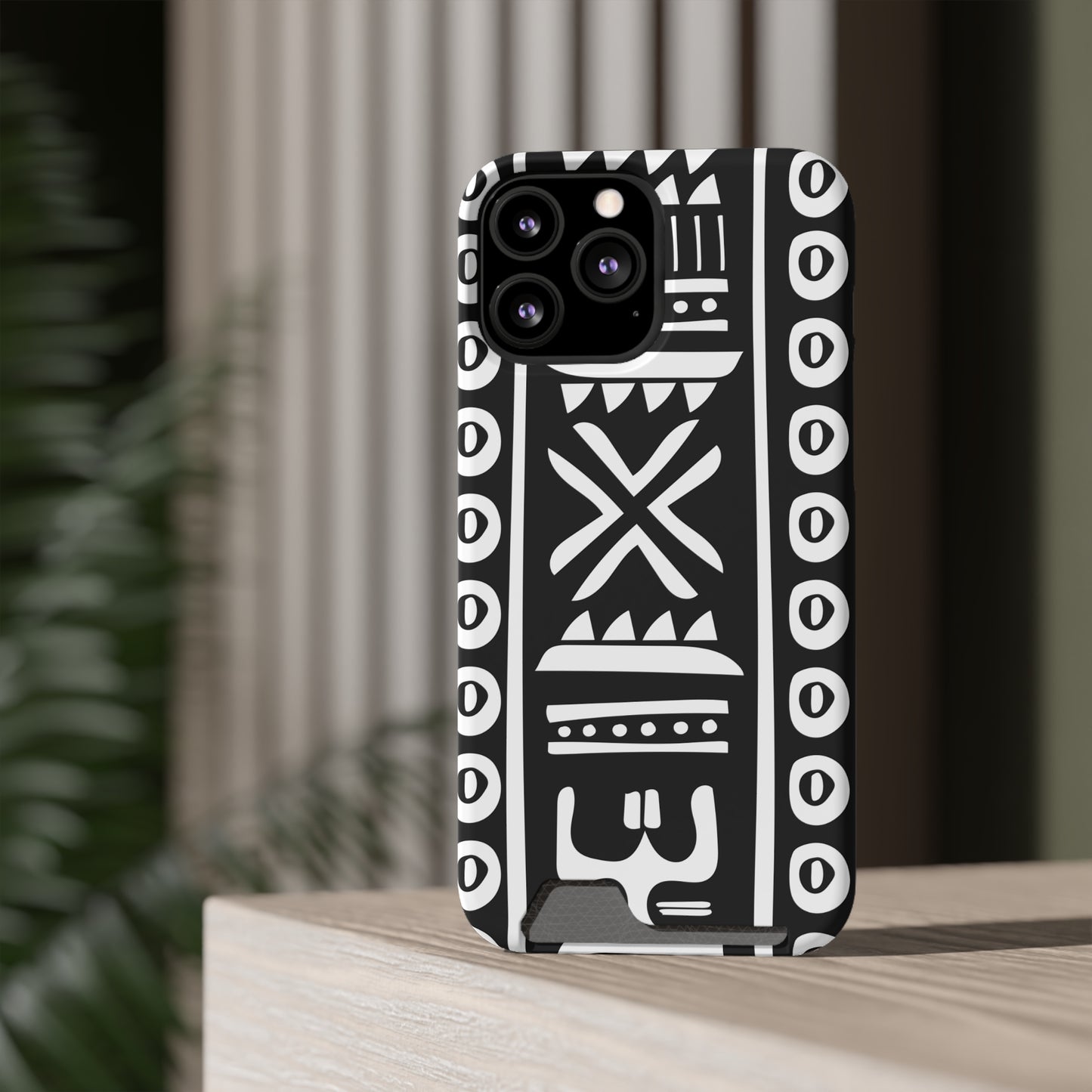 Ethnic Phone Case with Card Holder - Unique Phone Cases - African Print Phone Case