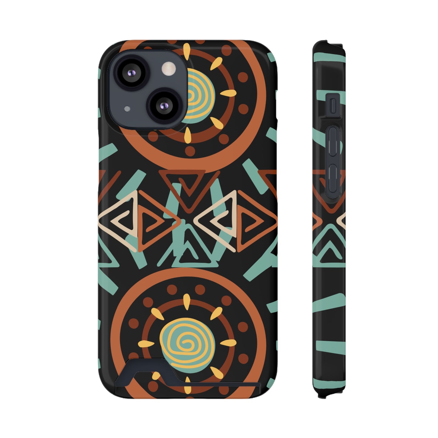 Ethnic Phone Case with Card Holder - Unique Phone Cases - Ethnic Print Phone Case