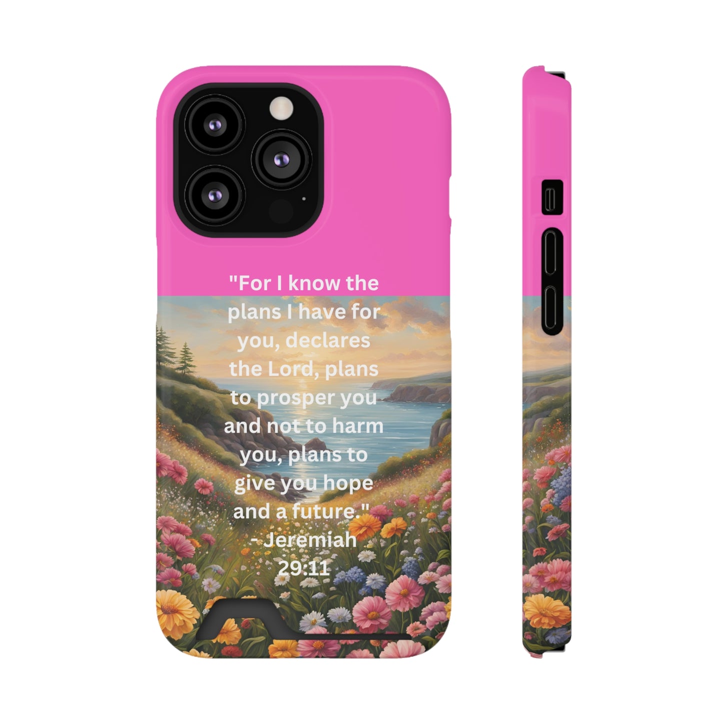 Bible Scripture Phone Case with Card Holder - Unique Phone Cases - Inspirational - Encouragement