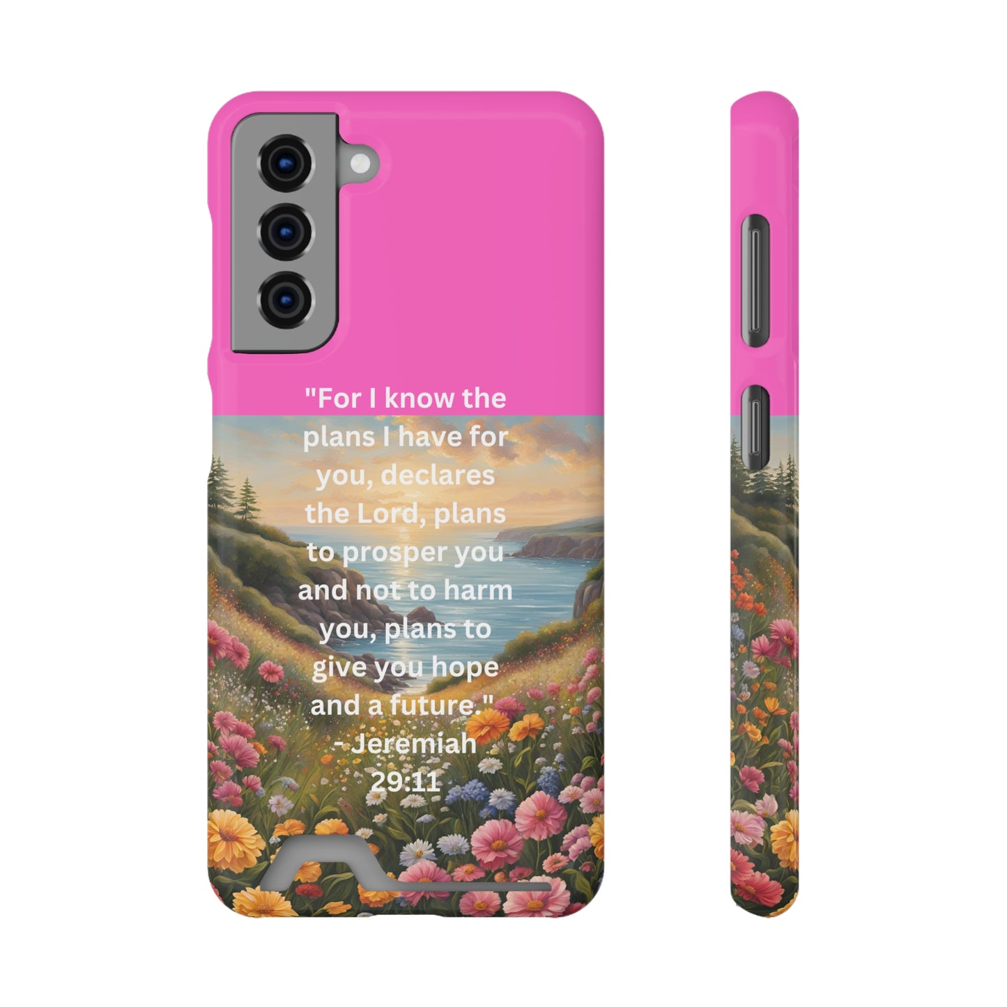 Bible Scripture Phone Case with Card Holder - Unique Phone Cases - Inspirational - Encouragement