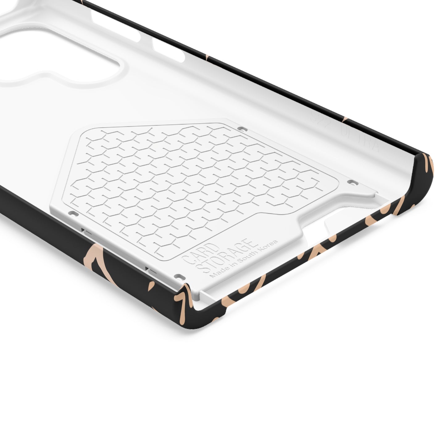 Decorative Phone Case with Card Holder - Unique Phone Cases - Pink and Black