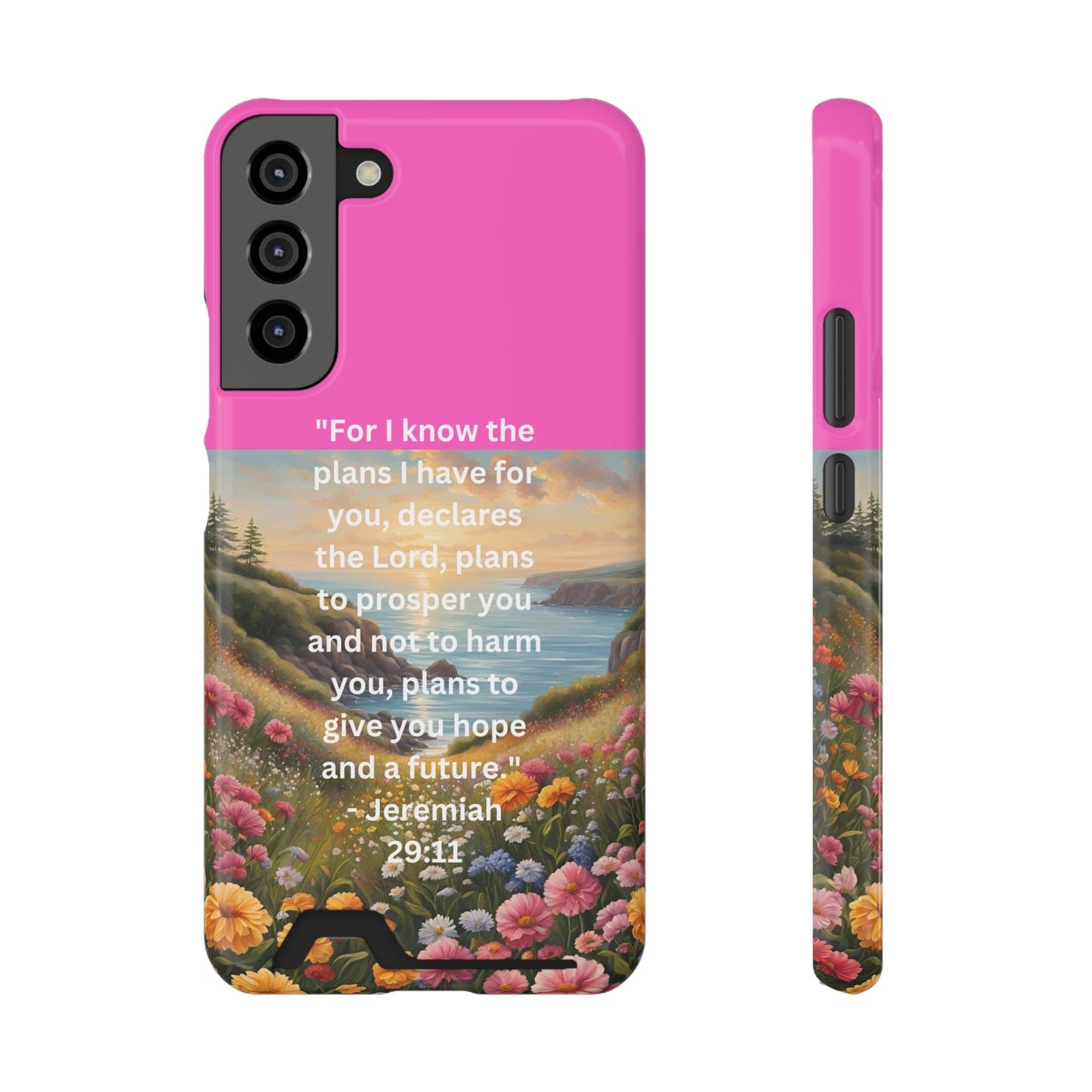 Bible Scripture Phone Case with Card Holder - Unique Phone Cases - Inspirational - Encouragement