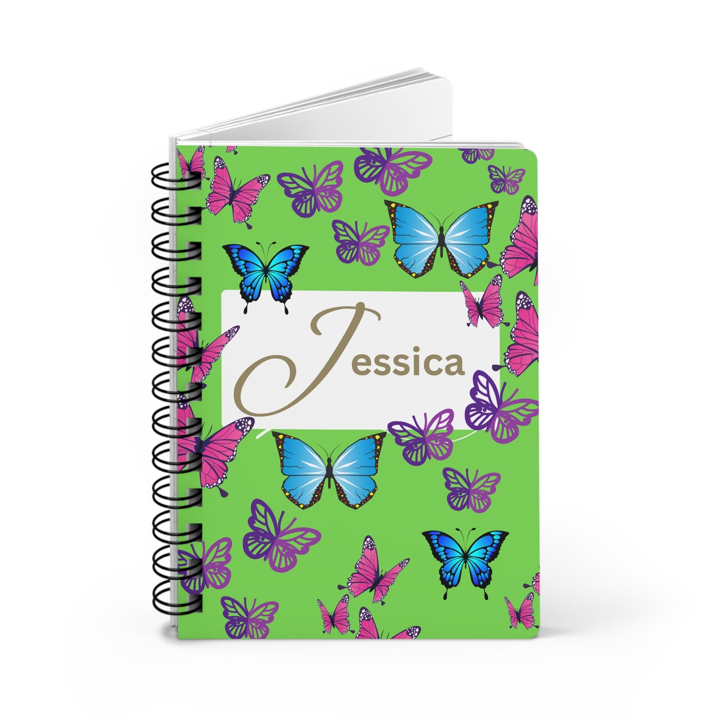 Journal "Jessica" Butterflies - Spiral Bound Journal