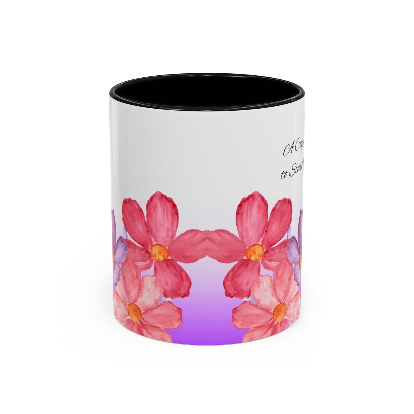 Inspirational Floral - Accent Coffee Mug (11, 15oz)