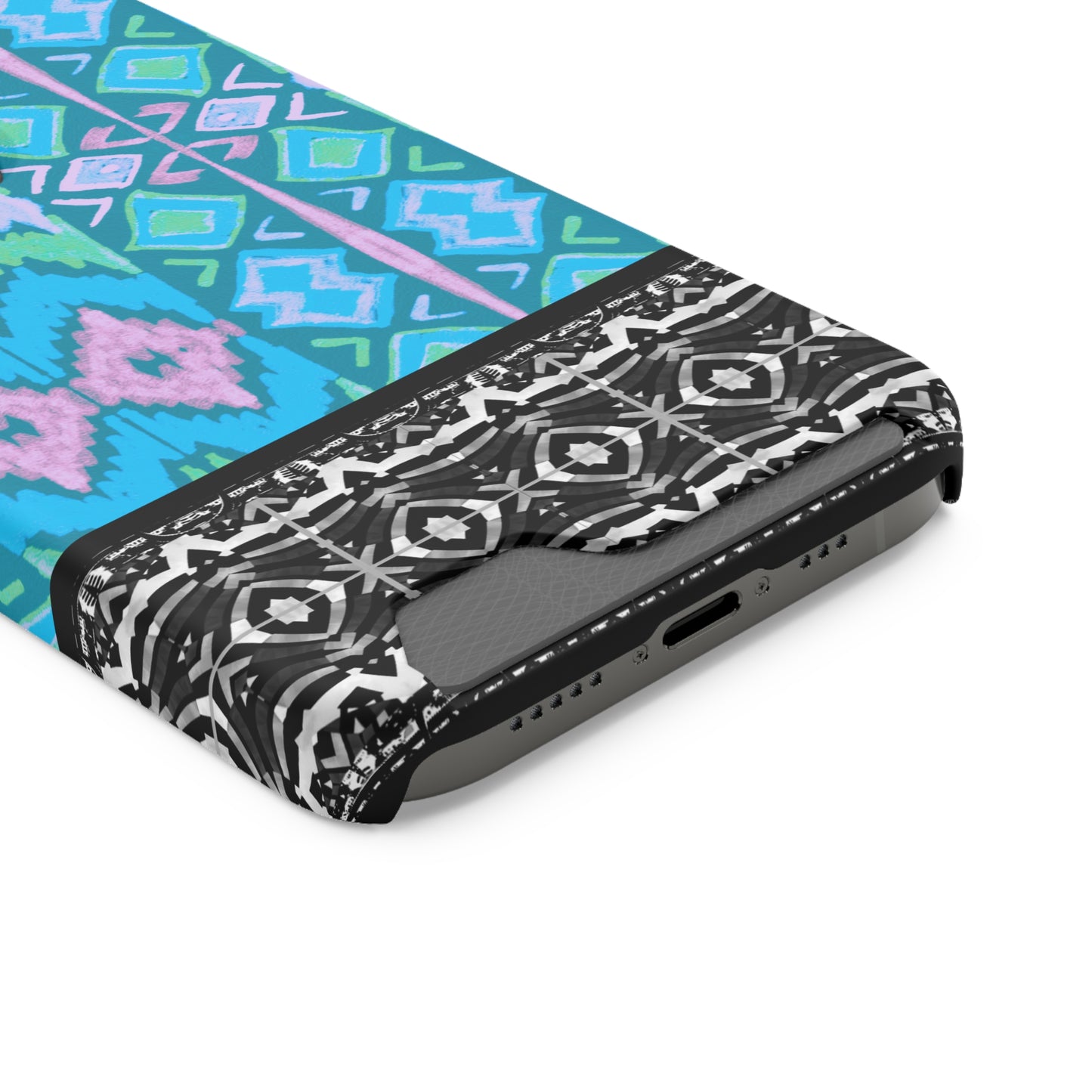 Ethnic Phone Case with Card Holder - Unique Phone Cases - African Print Phone Case