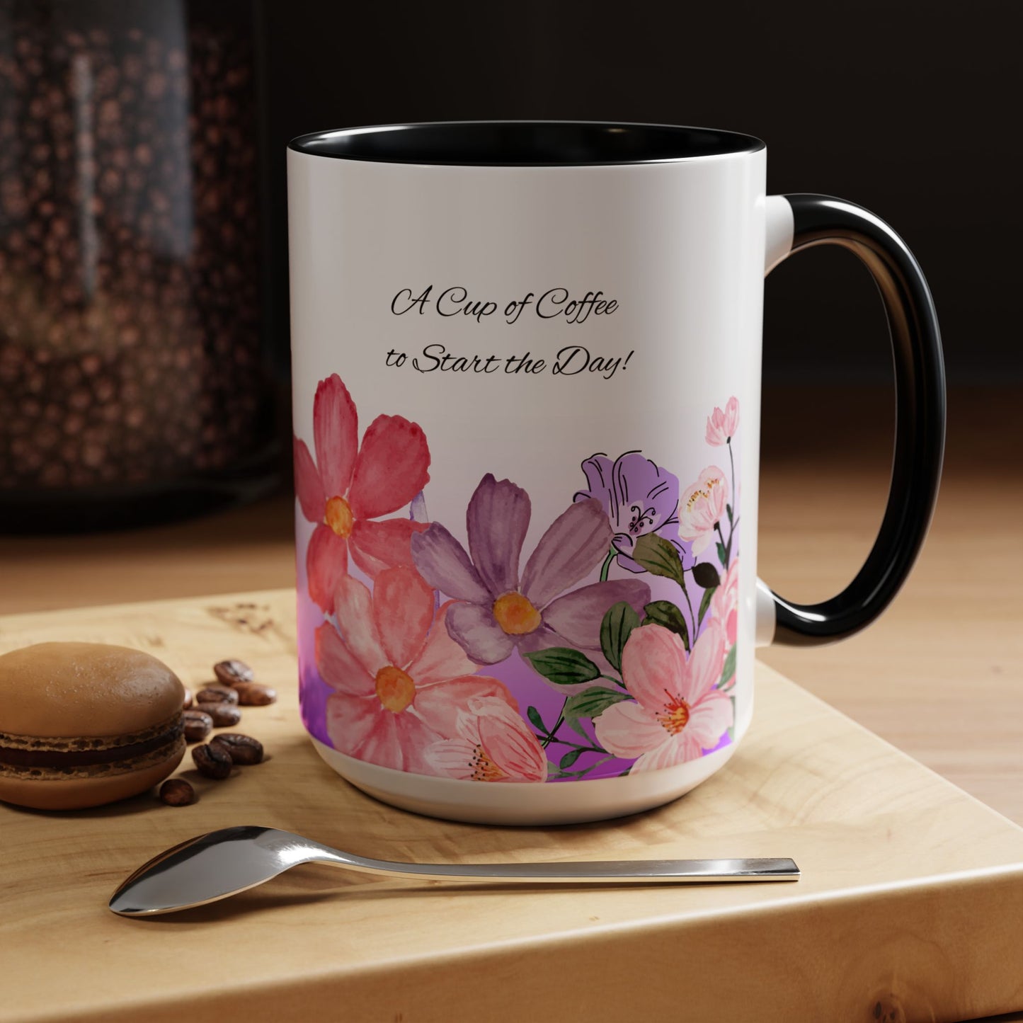 Inspirational Floral - Accent Coffee Mug (11, 15oz)