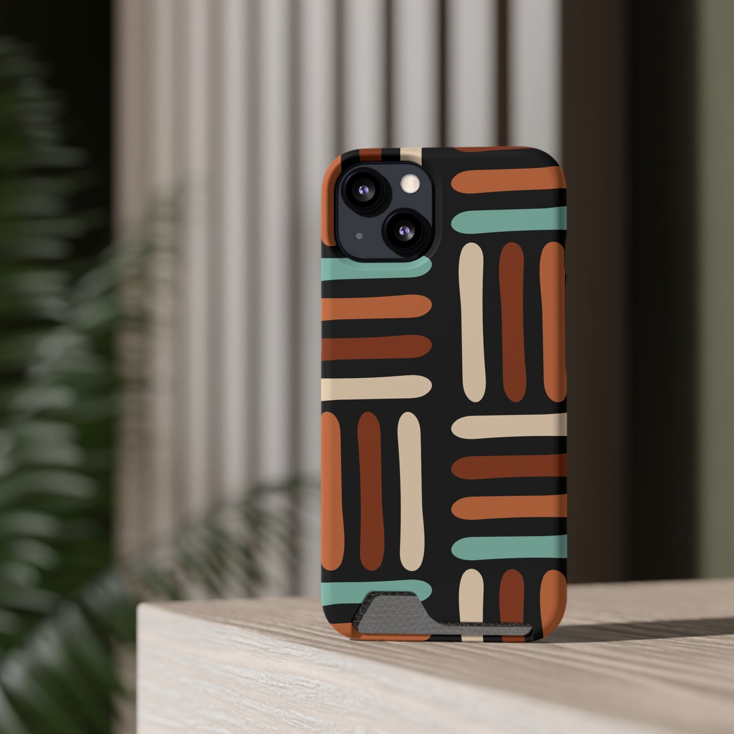 Ethnic Phone Case with Card Holder - Unique Phone Cases - Ethnic Print Phone Case