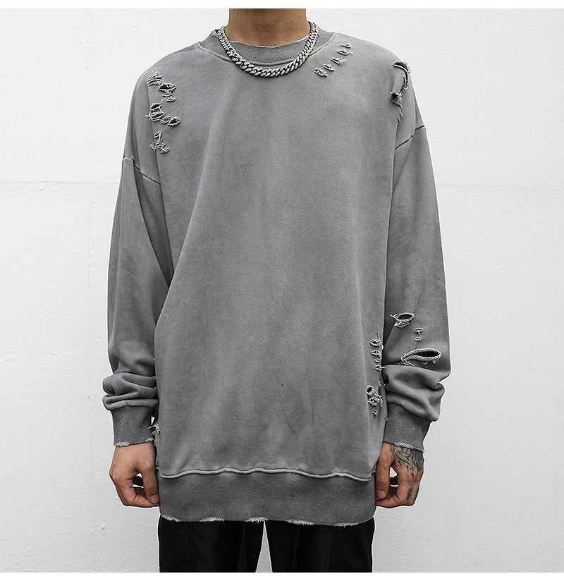 Cotton terry drape sweatshirt