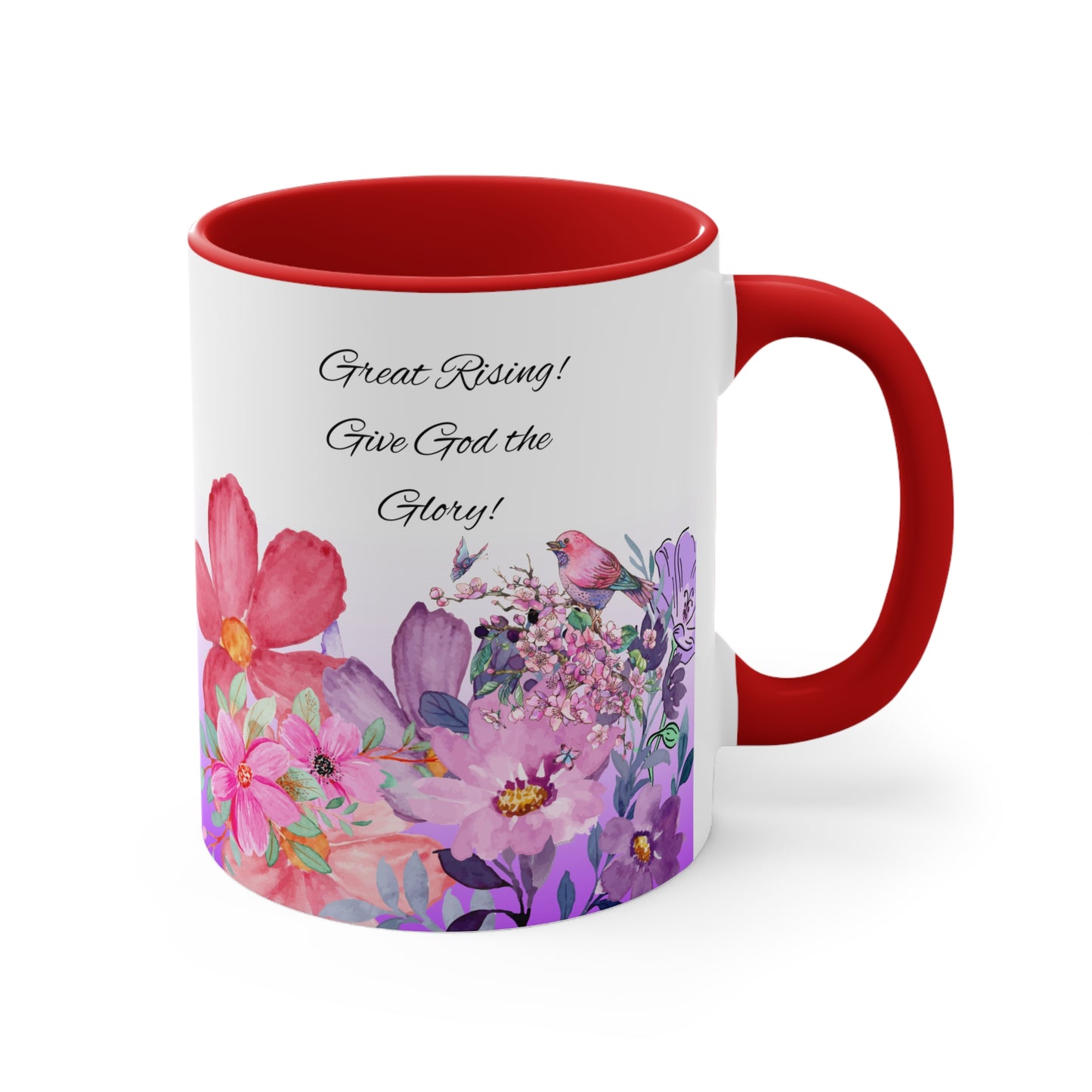 Great Rising- Give God the Glory - Floral Accent Mugs