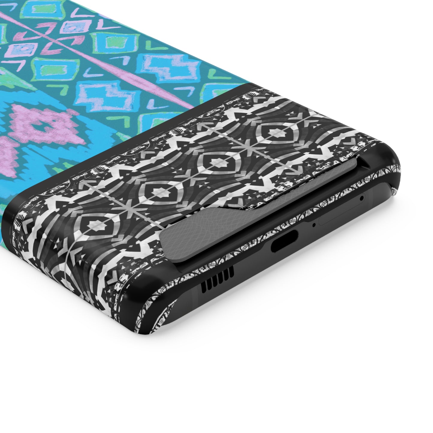 Ethnic Phone Case with Card Holder - Unique Phone Cases - African Print Phone Case