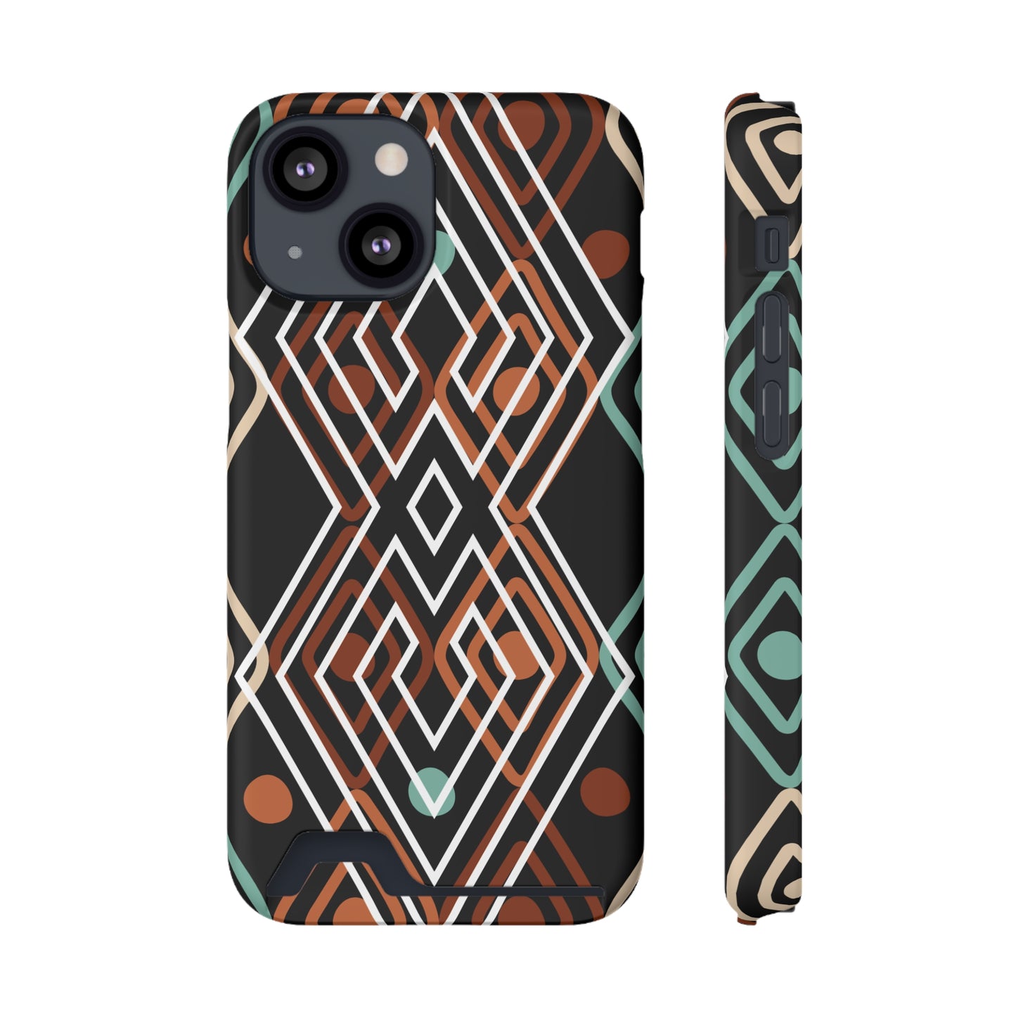 Ethnic Phone Case with Card Holder - Unique Phone Cases - Ethnic Print Phone Case