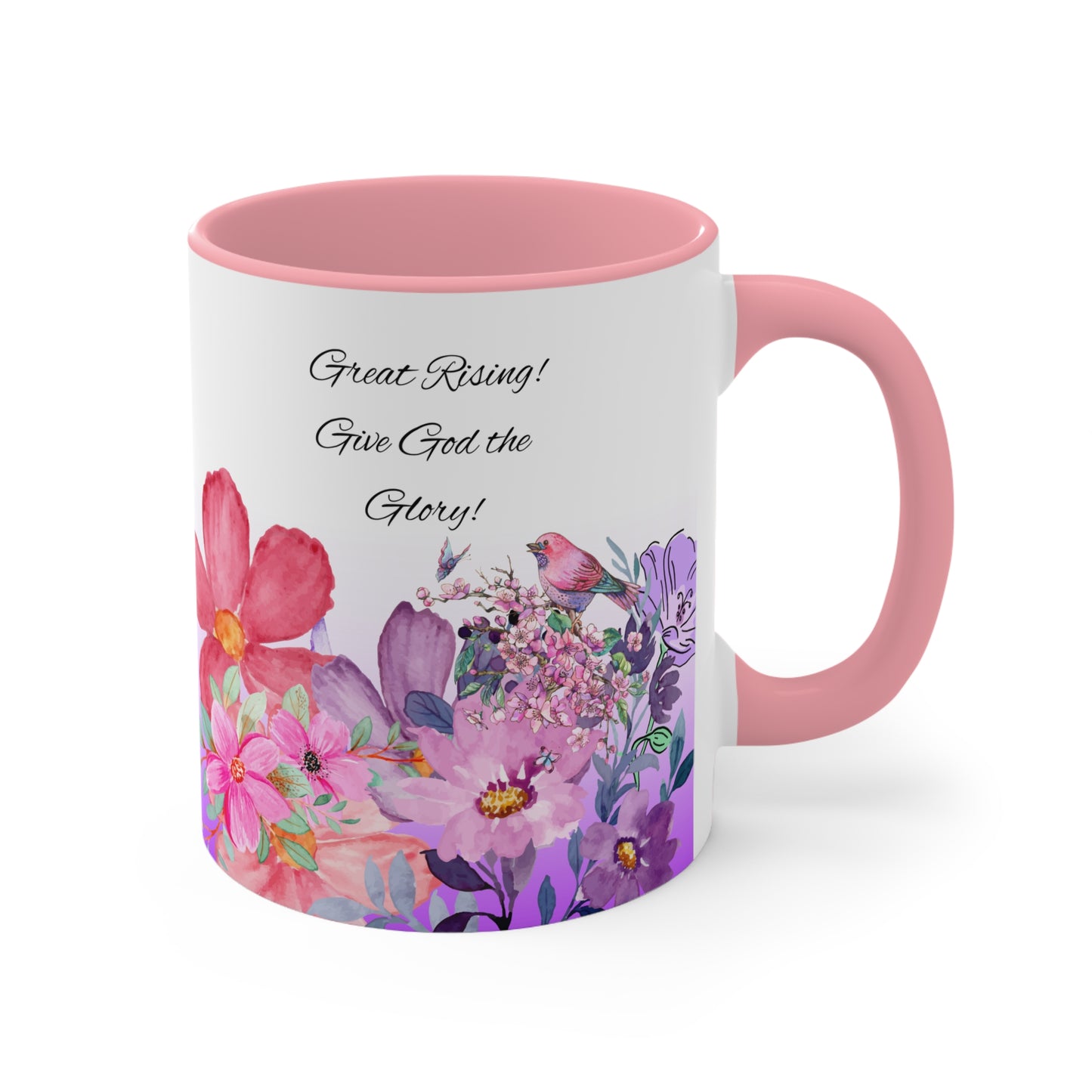 Great Rising- Give God the Glory - Floral Accent Mugs