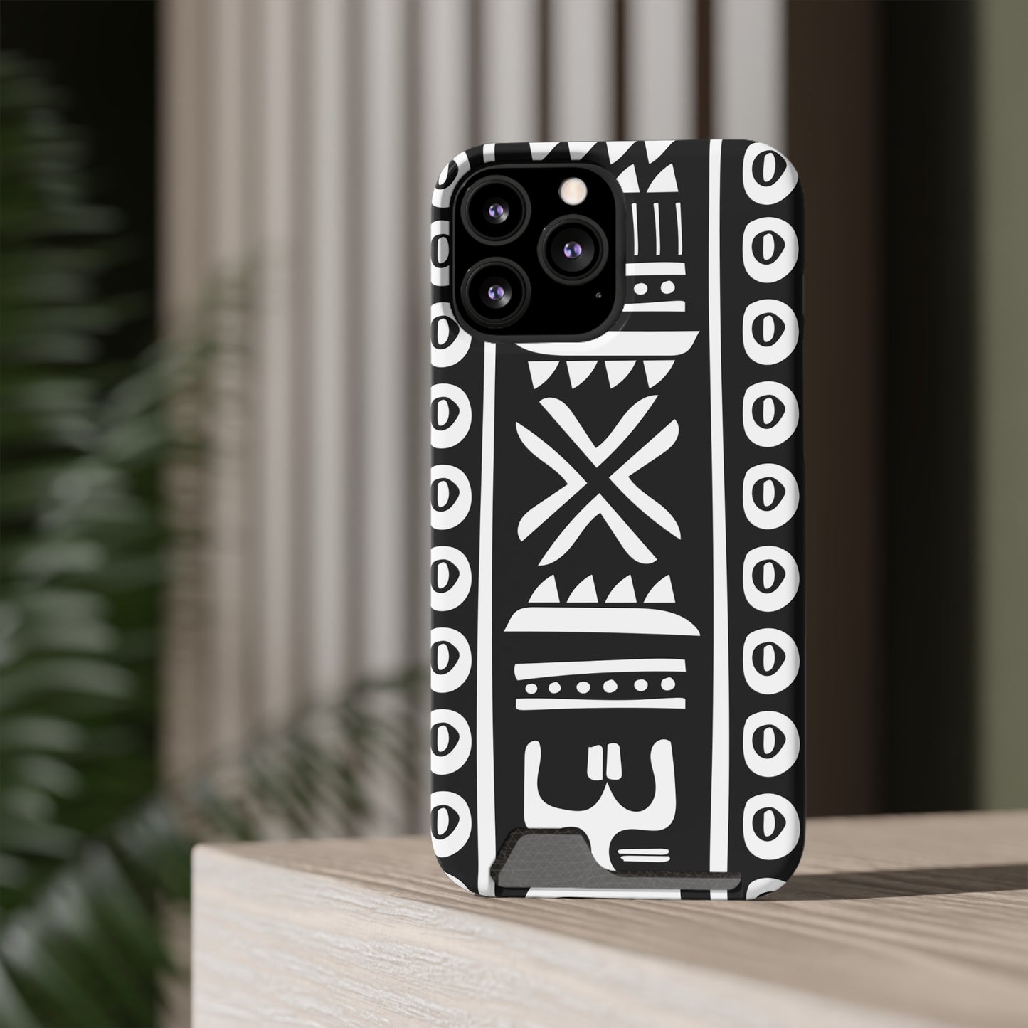 Ethnic Phone Case with Card Holder - Unique Phone Cases - African Print Phone Case