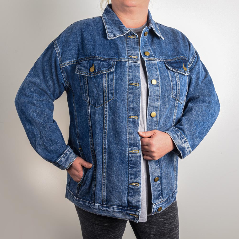 ChatGPT "Empower Your Style with the 'She Will' Denim Jacket - Shop Now" Women's Denim Statement Outer Wear