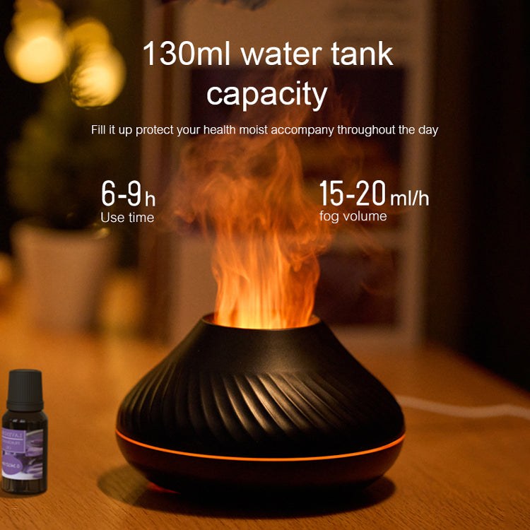 Drop Shipping RGB 130ML Flame Humidifier Diffuser Aroma Essential Oil Fire Flame Aroma Diffuser