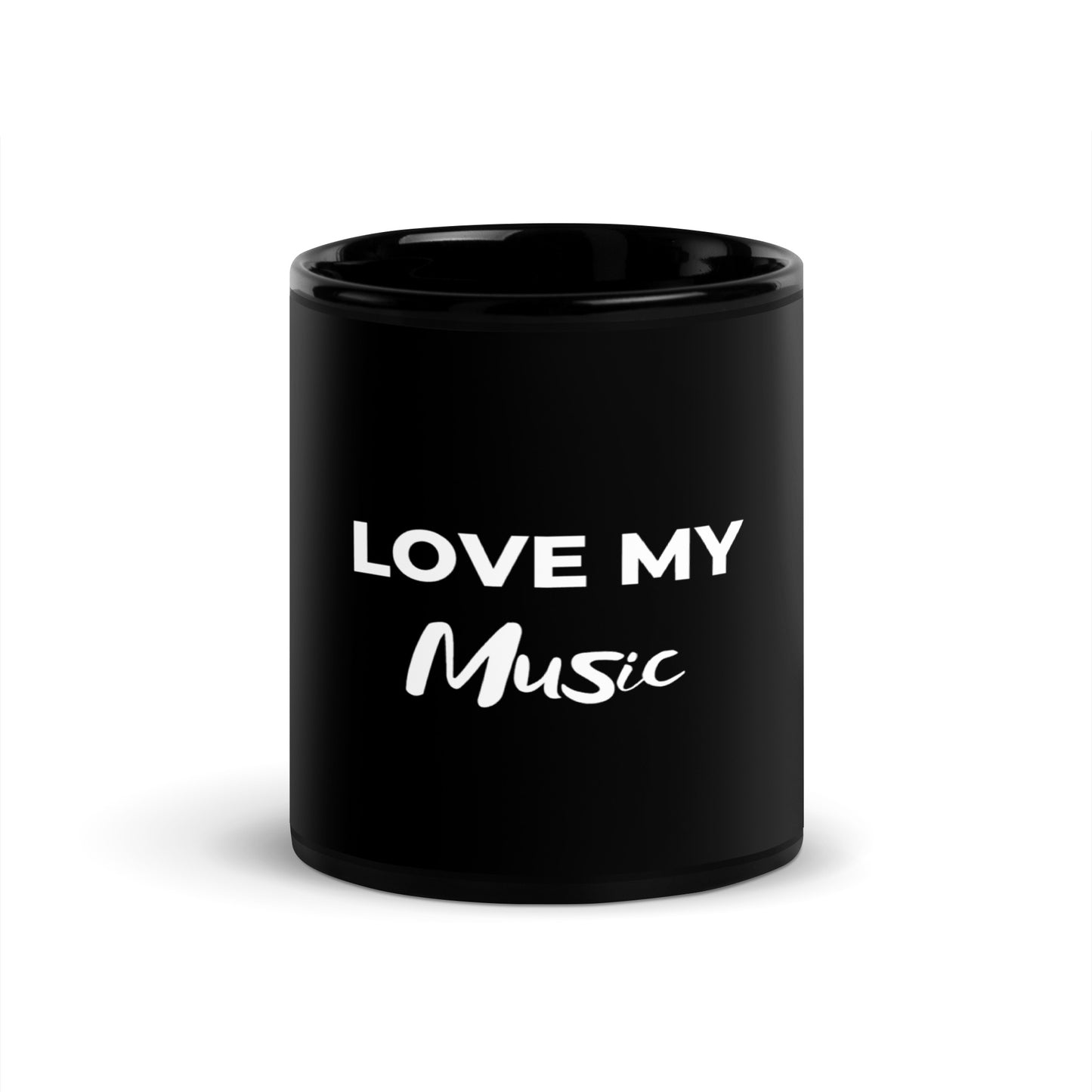 Enchanted Zeal™ - "Love My Music" Black Glossy Mug