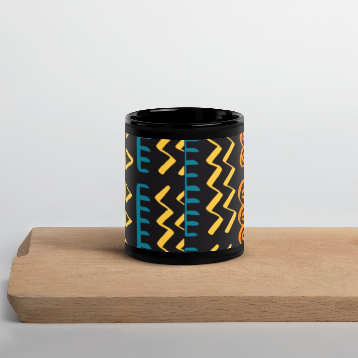 Enchanted Zeal™ - Black Glossy Mug (African Print)