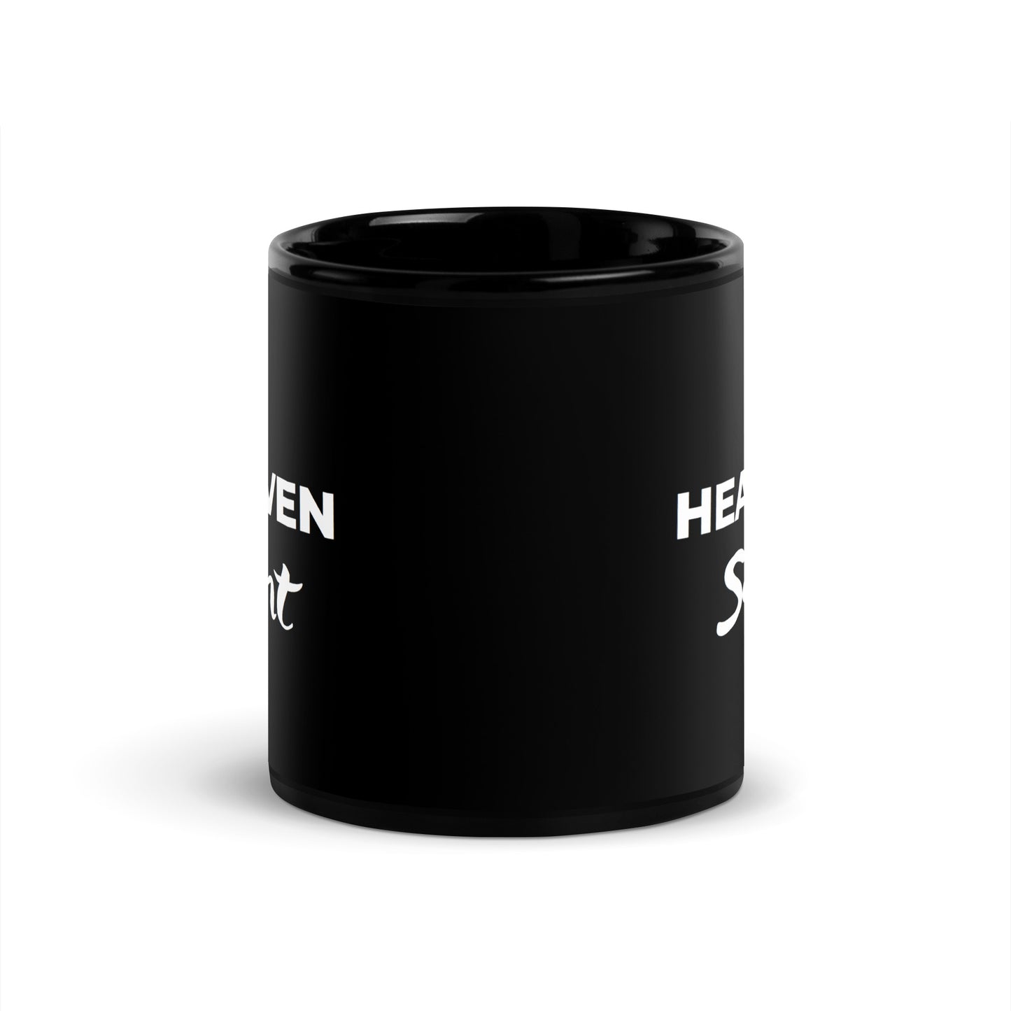 "Heaven Sent" Black Glossy Mug