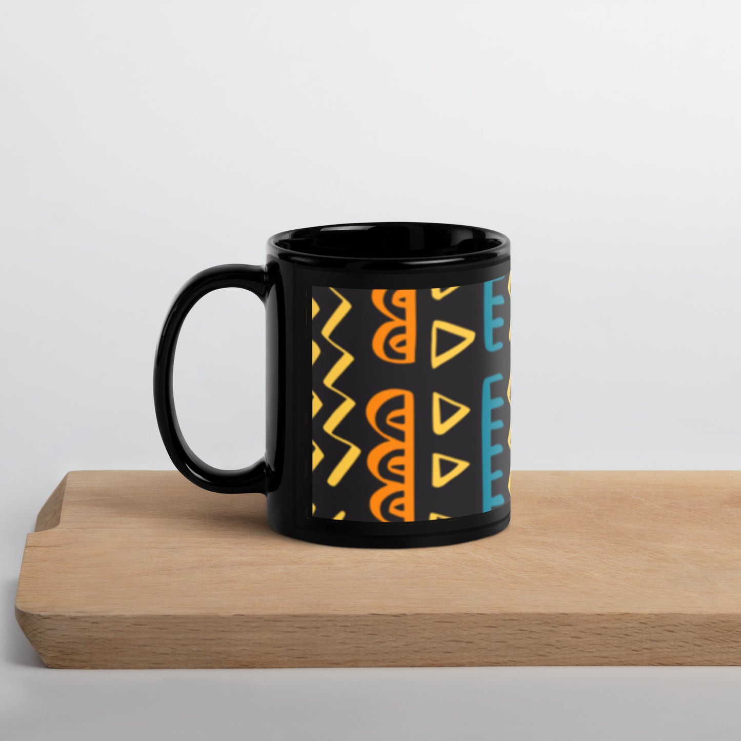 Enchanted Zeal™ - Black Glossy Mug (African Print)