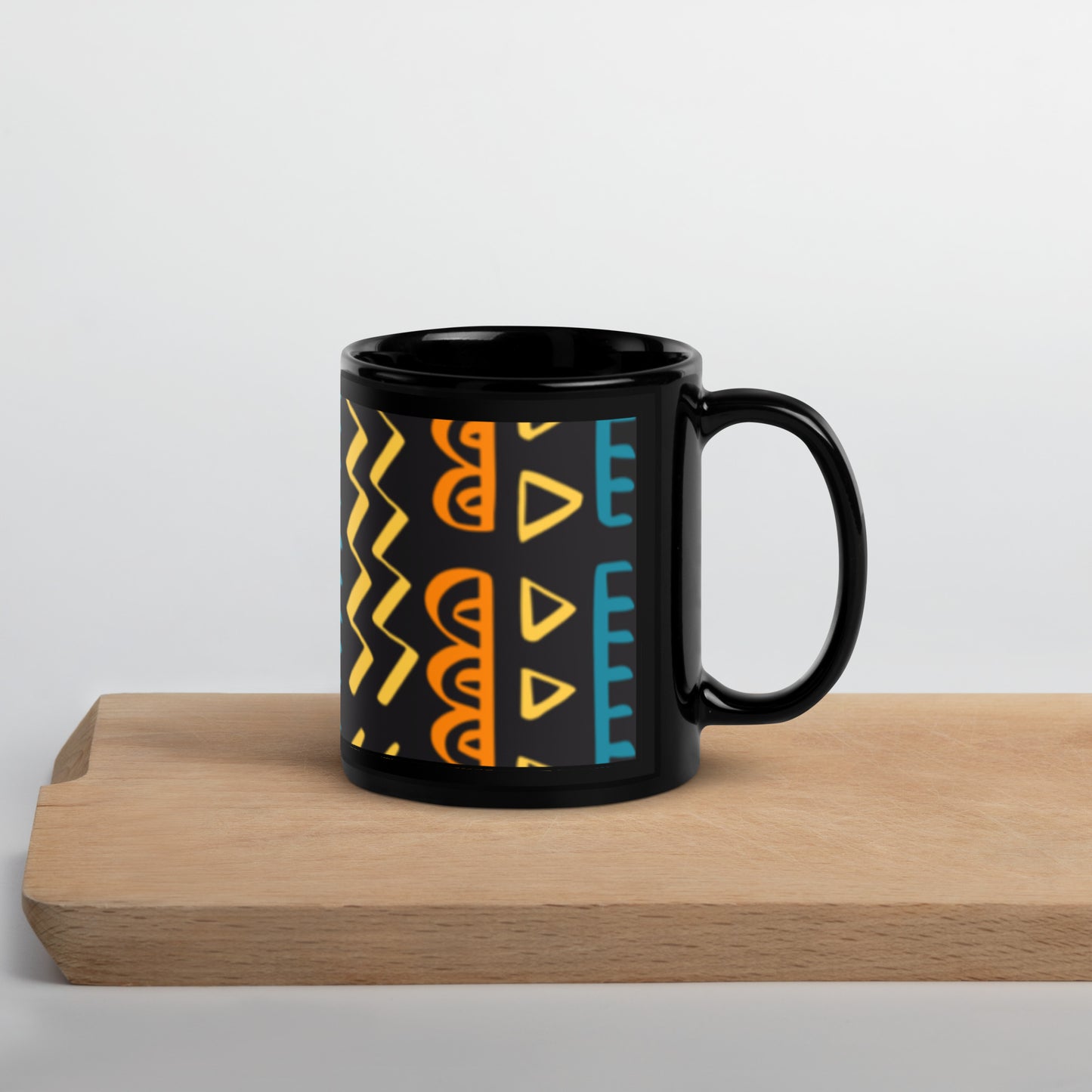 Enchanted Zeal™ - Black Glossy Mug (African Print)