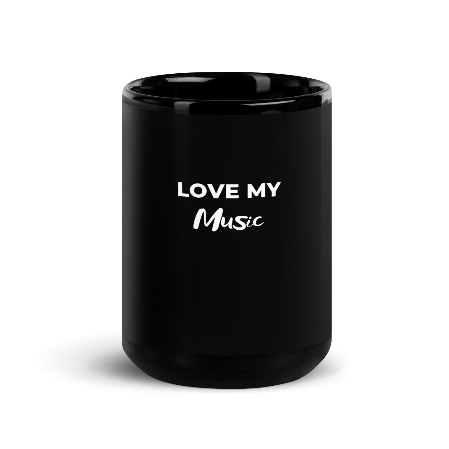 Enchanted Zeal™ - "Love My Music" Black Glossy Mug