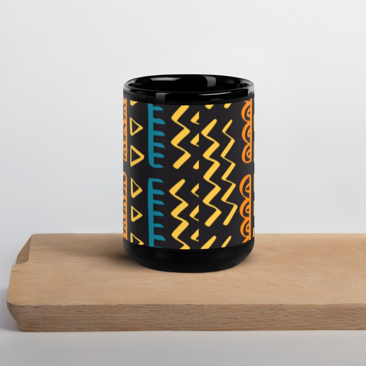 Enchanted Zeal™ - Black Glossy Mug (African Print)