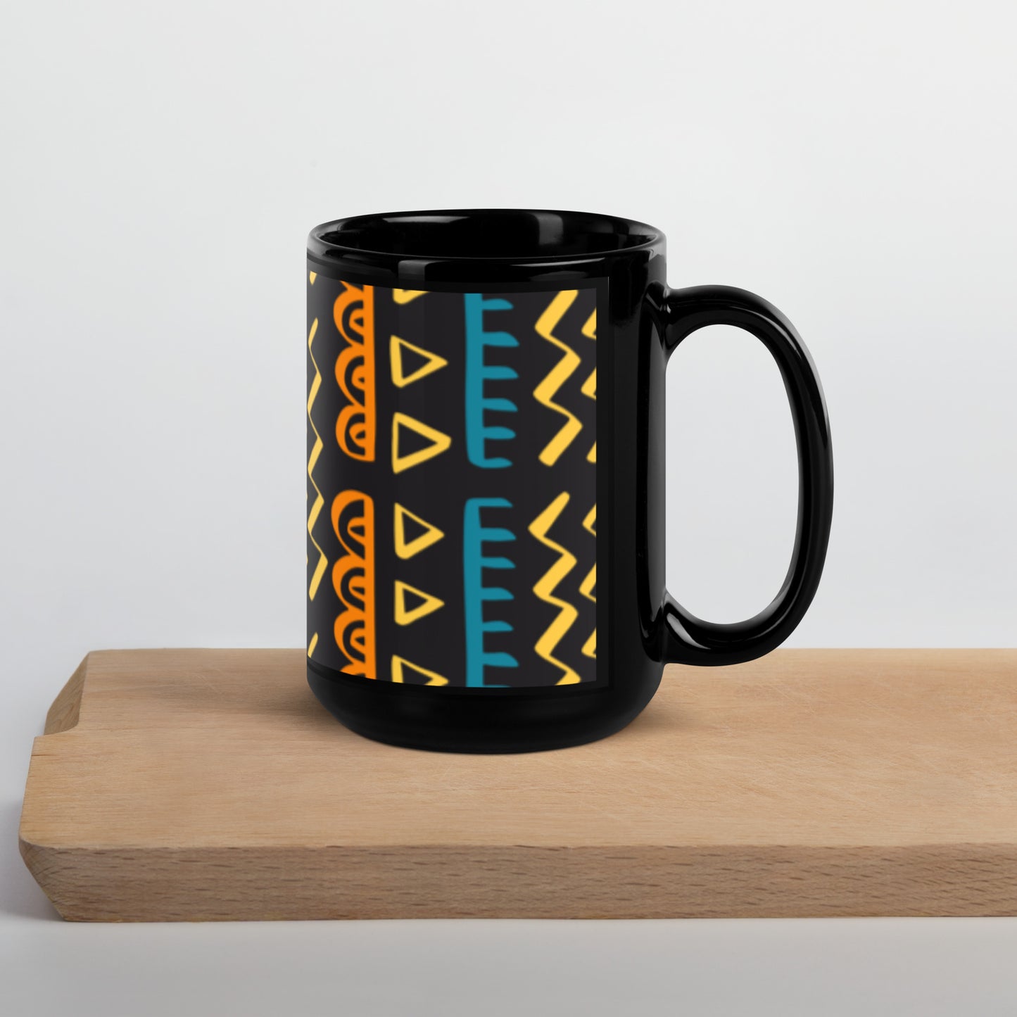 Enchanted Zeal™ - Black Glossy Mug (African Print)